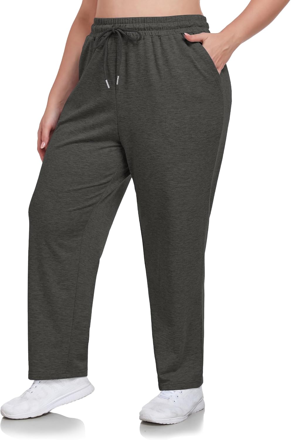 COOTRY Plus Size Straight Leg Sweatpants Women Athletic Workout Yoga Pants Lounge Casual Sweat Pants with 3 Pockets