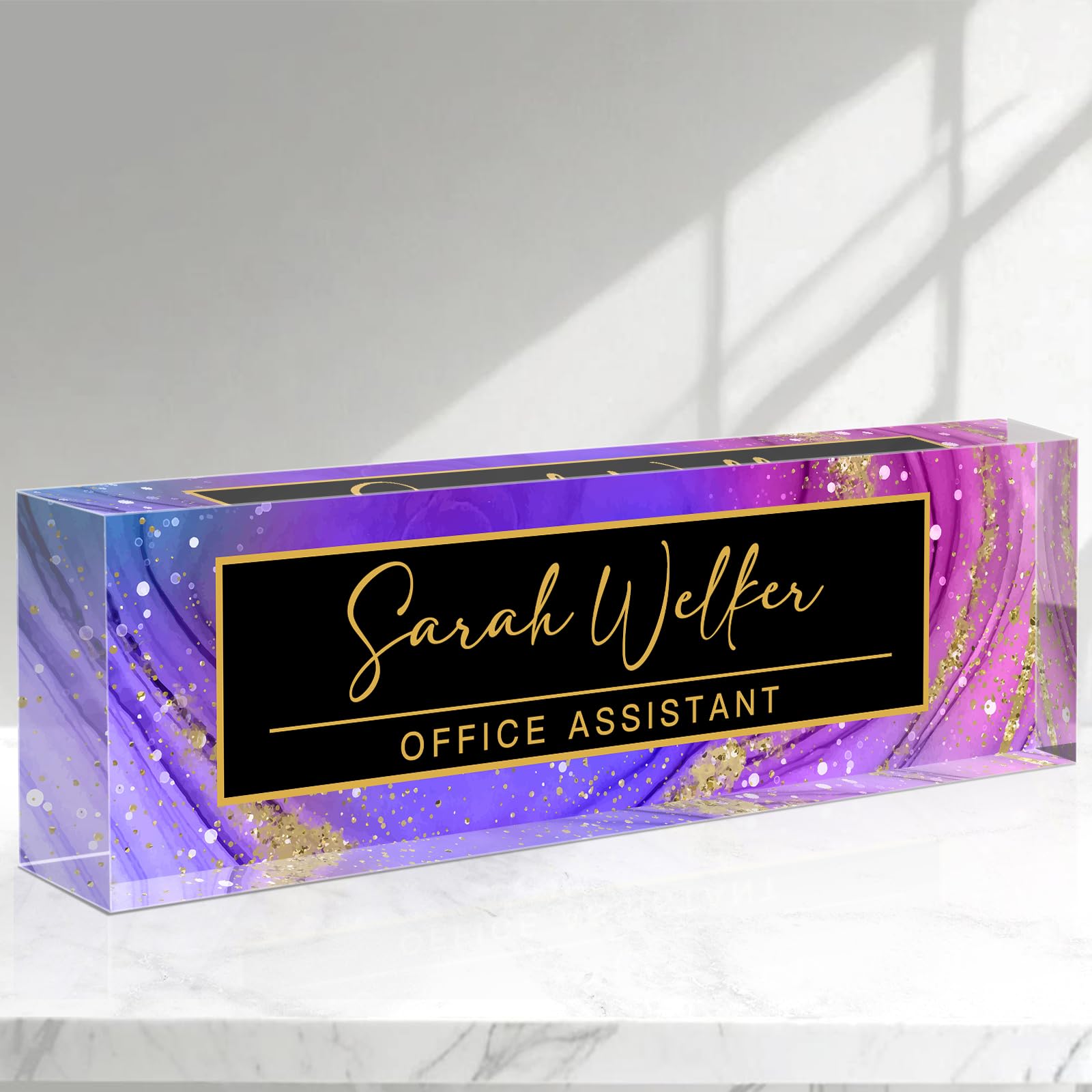 Personalized Name Plate for Desk, Custom Office Decor for Women - Acrylic Desk Name Plate, Office Desk Organization, Personalized Appreciation Gifts