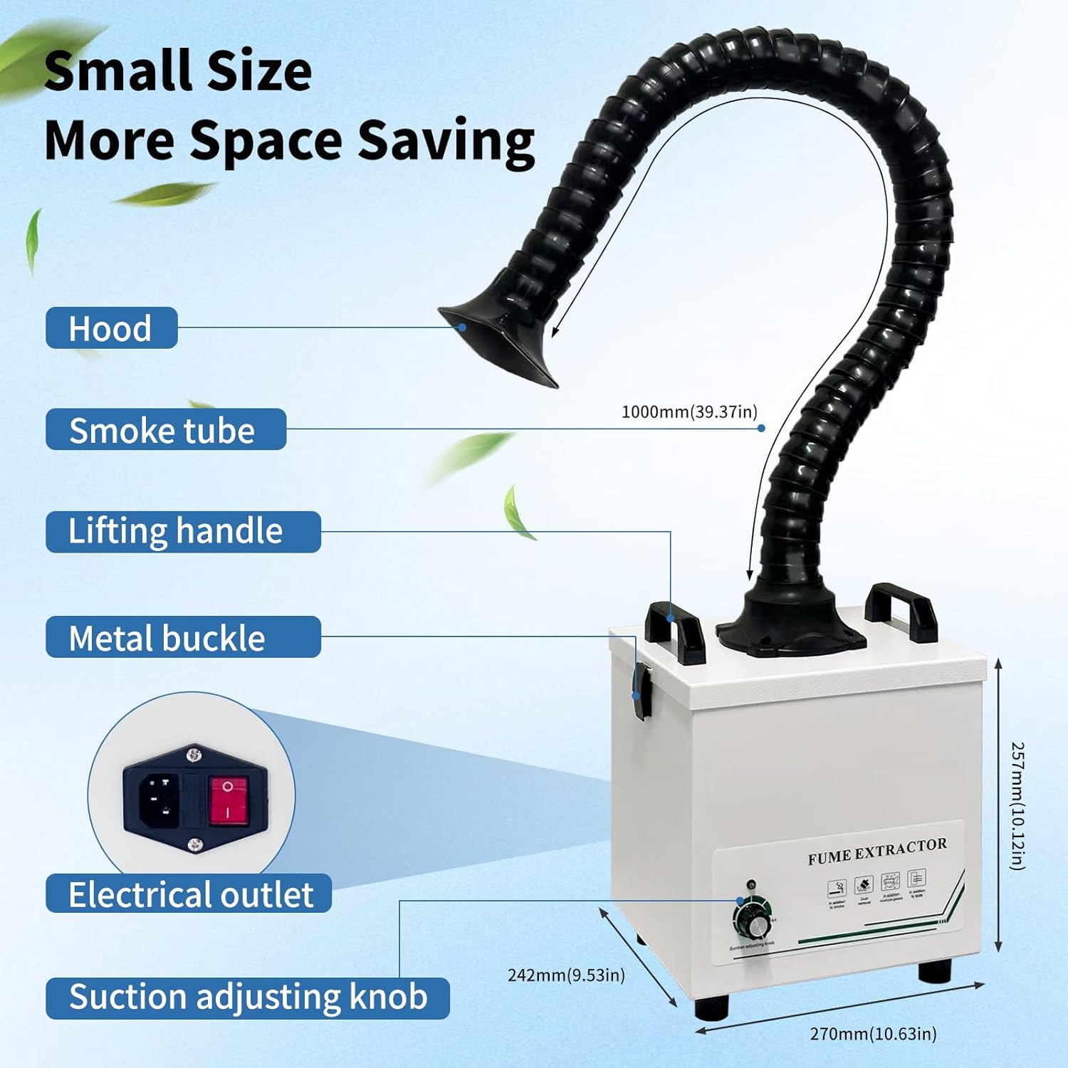 Solder Fume Extractor,100W Smoke Absorber with HEPA and Carbon Filter, Strong Suction 235m3/h,5 PCS Pre-Filter, Low Noise Soldering Fume Extractor for Laser Welding Soldering & 3D Printing