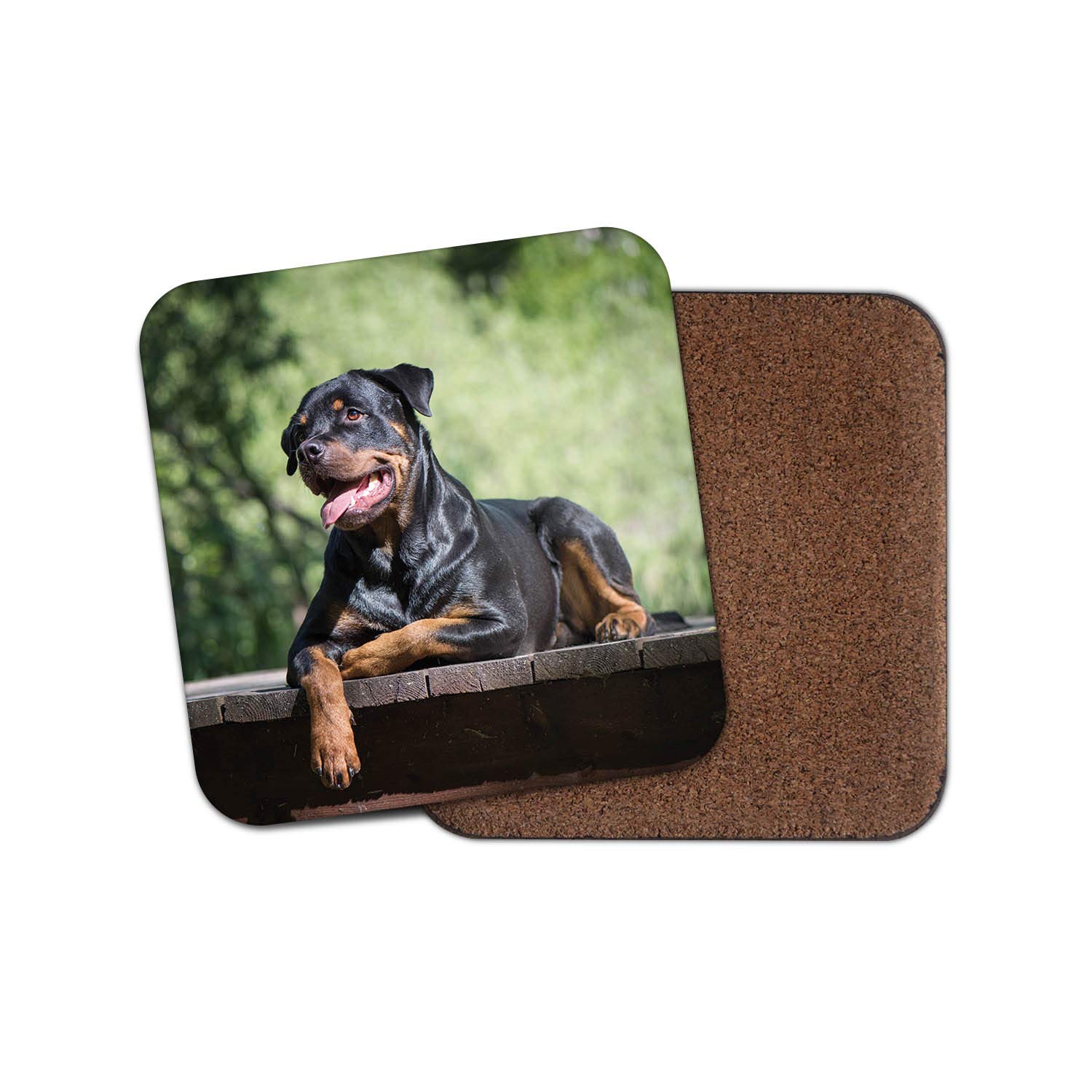 Destinationvinyl Multicolor 1 X Rottweiler Drinks Coaster - Guard Rottie Dog Puppy Fun #8629
