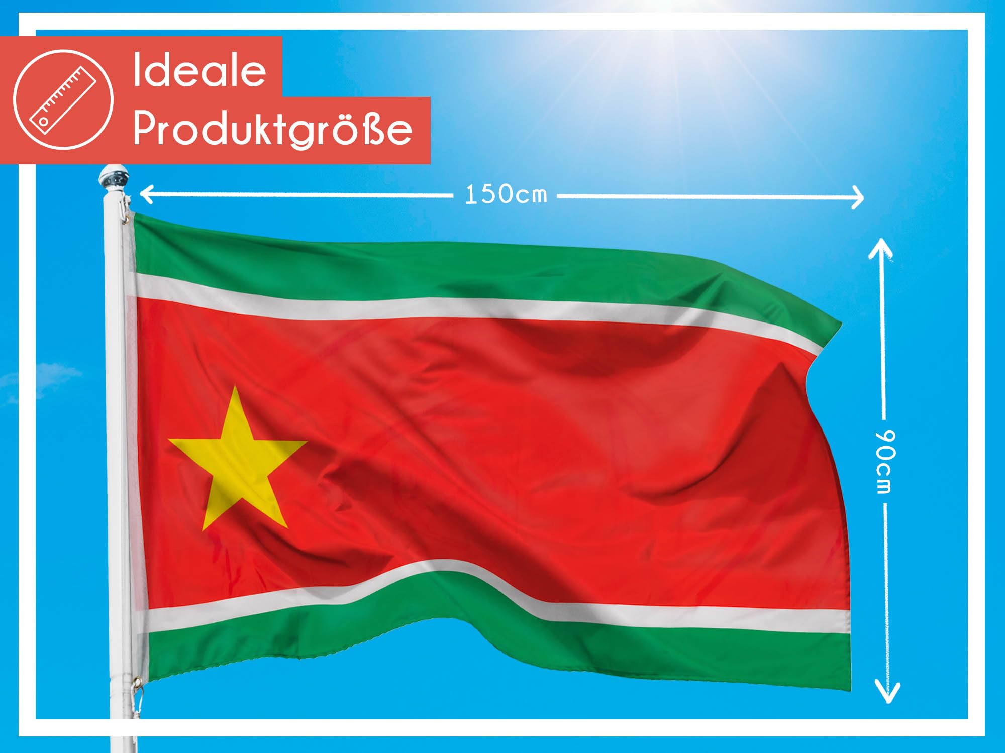 PHENO FLAGS Guadeloupe flag with coat of arms, 90x150cm, weatherproof and tear-resistant - Image 3