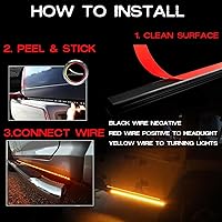 Vista 6 de SOCAL-LED LIGHTING Tira de luz LED para estribo de camión DRL, patada lateral conmutada de 60" (150cm) 12V, luces de giro intermitentes secuenciales