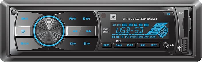 Dual Electronics XR4115 Multimedia Detachable Mechless LCD High Resolution Single DIN Car Stereo Receiver with Built-In USB, SD Card, MP3 & WMA Player - coolthings.us