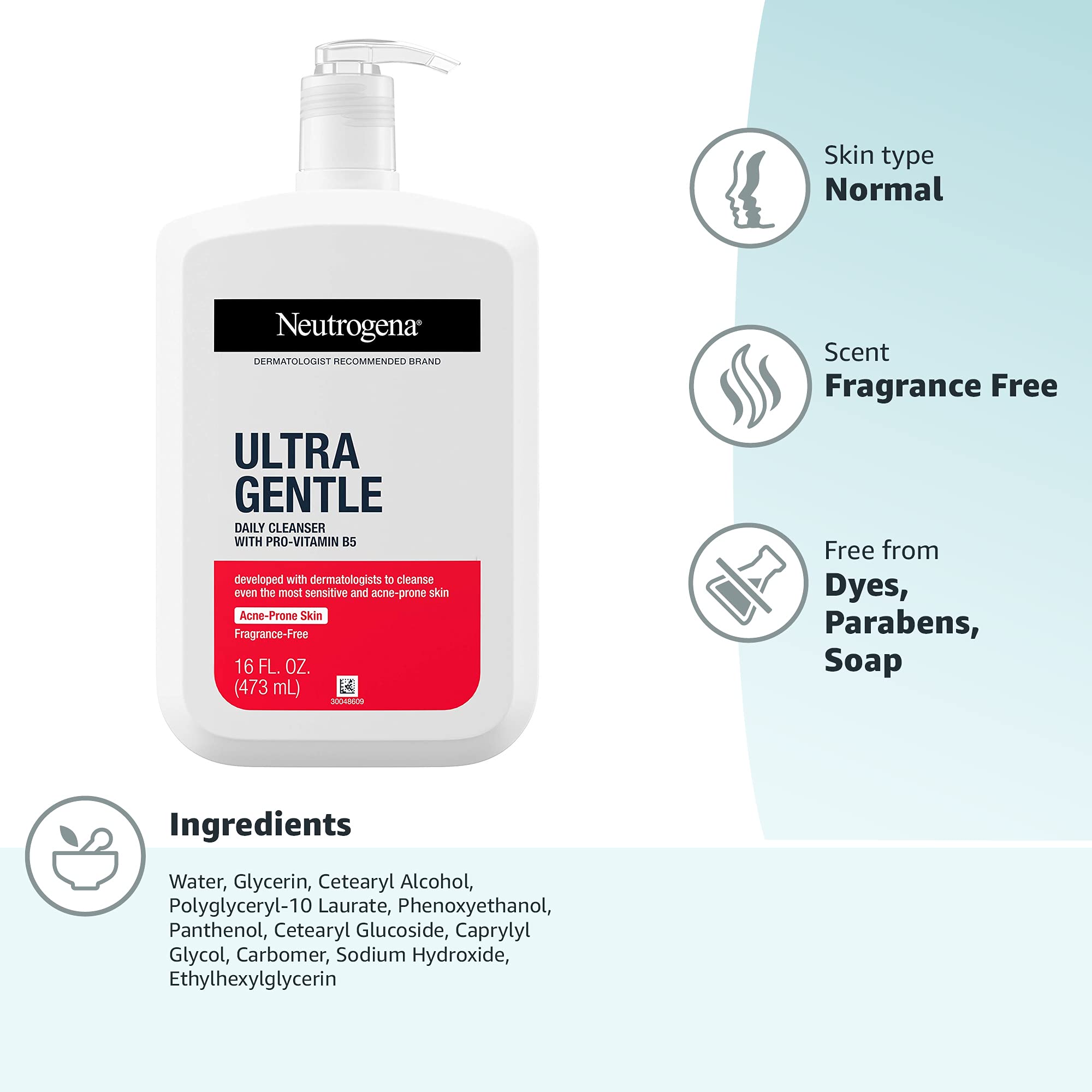 Neutrogena Ultra Gentle Daily Facial Cleanser with Pro-Vitamin B5