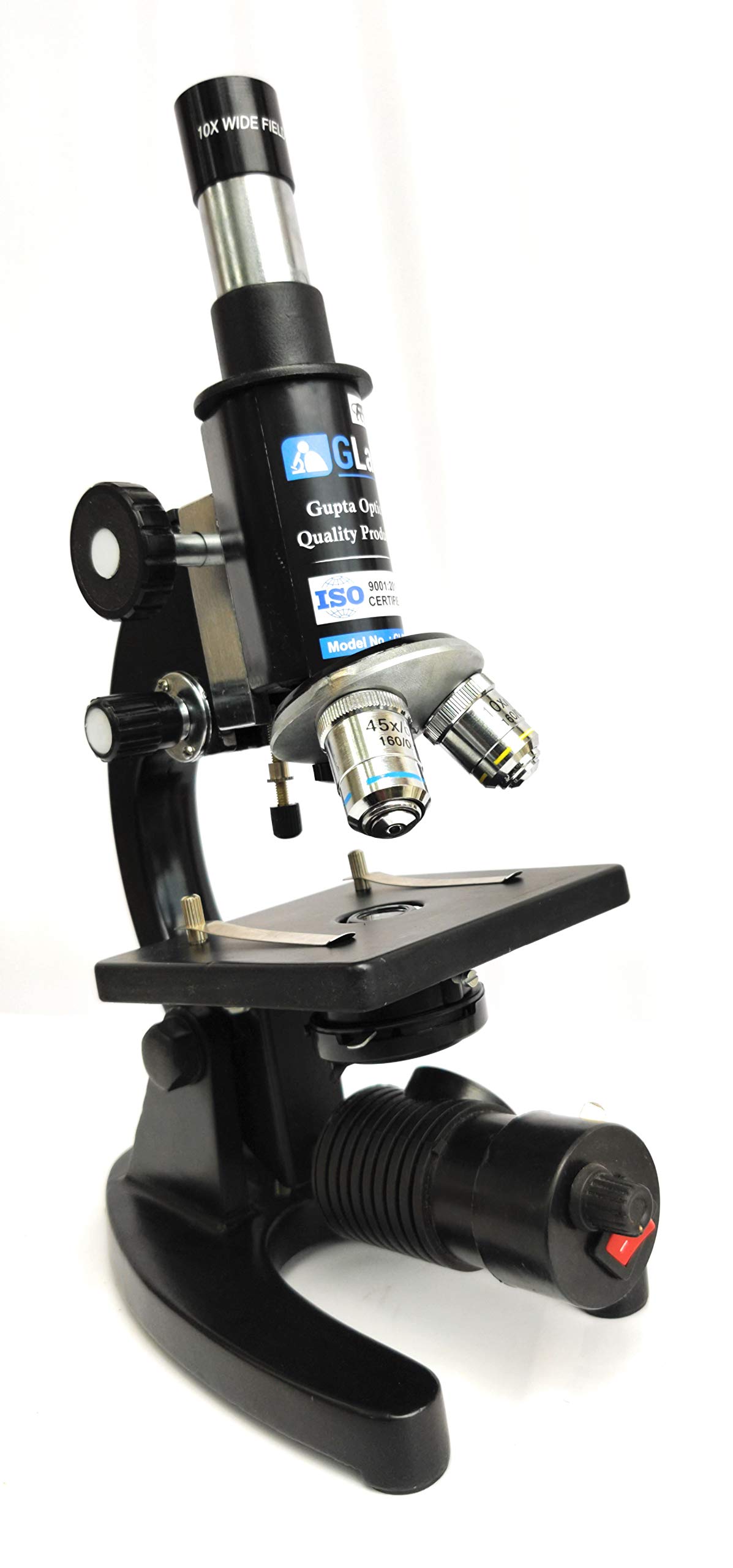 GLAB India COMPUND Student Microscope White with LED LAMP ISO 10 Prepared Slide-picture-23