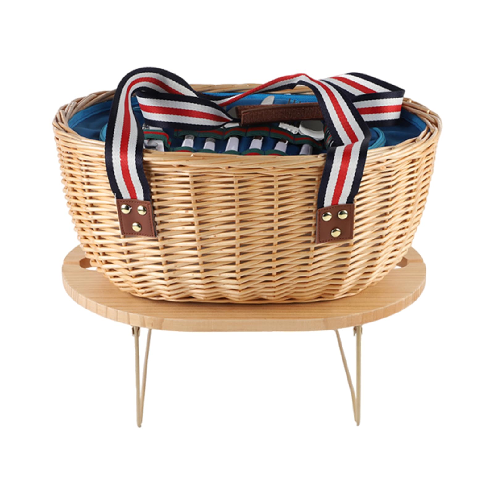 Cestino da Picnic in Borsa Frigo Intrecciata Portatile Isolata | Scatola Da Campeggio Per Viaggi All'aperto Spiaggia Picnic Famiglie Coppie Giornate Calde Festa