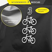 Vista 5 de Funda para bicicleta de 2 a 3 bicicletas, impermeable, negro, poliéster, resistente, montaña, carretera, bicicletas eléctricas