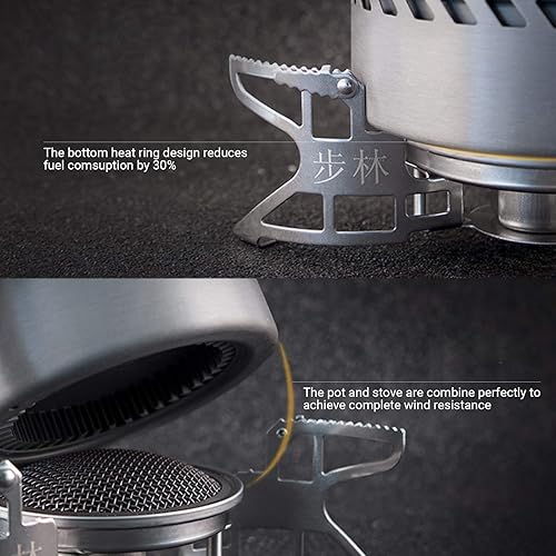 Miniatura 6 de Bulin - Estufa de camping resistente al viento, 3800 W5800 W6800 W, ligera, portátil, plegable, accesorios para exteriores, quemador ajustable, mini