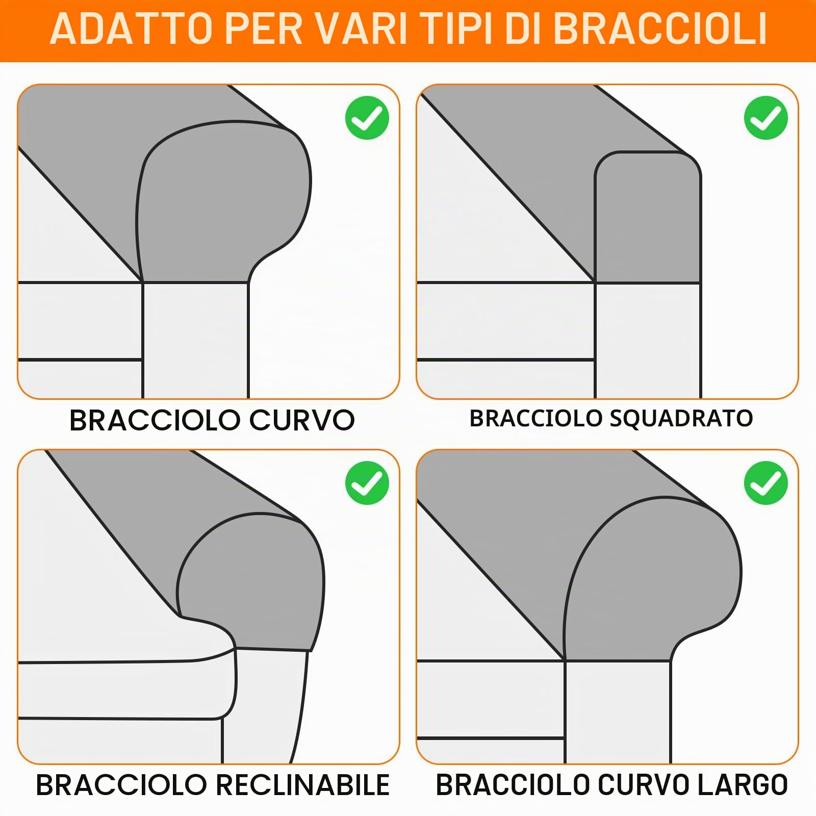 QUARKZMAN 4pz Copribraccioli per Divani per Sedie Divani Braccioli, Copribracciolo Divano Antigraffio, Caffè