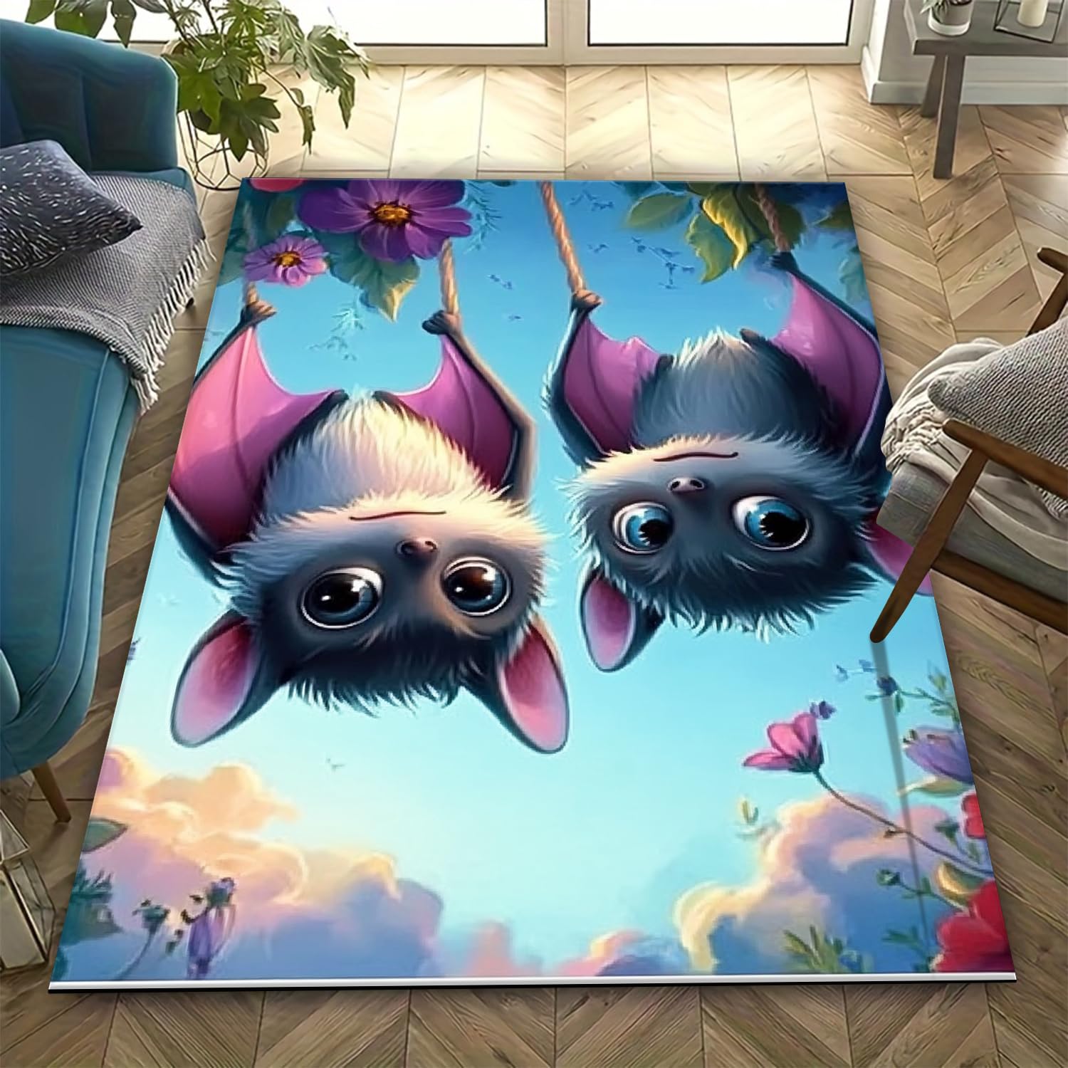 Tapis 3D imprimé doux et anti-fatigue grand tapis de sol 140x200 facile à nettoyer