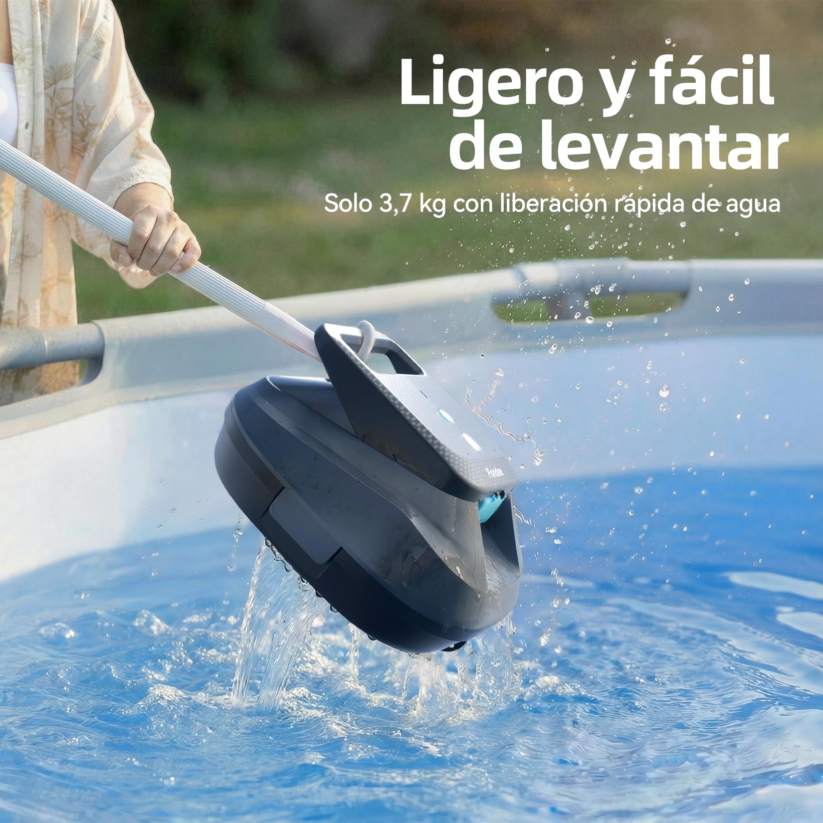 (2026 New) Pondee X2 Robot Limpiafondos Piscina con una autonomía de 200 minutos, Limpiafondos Piscina Automatico, Auto-Parking, Carga Rápida 3,3h, para Piscinas Desmontables y Enterradas hasta 120 m²