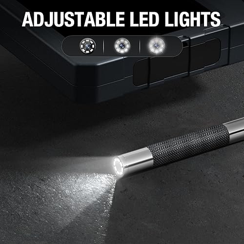 Miniatura 5 de Boroscopio articulado bidireccional con luz, cámara de inspección de endoscopio IPS Teslong de 5 pulgadas con cabezal de articulación, alcance de