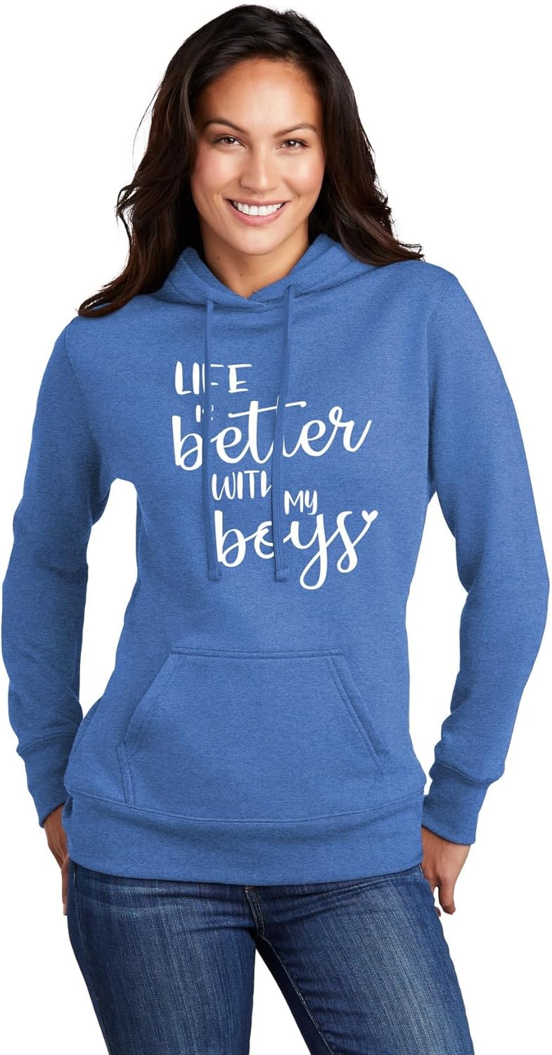Go All Out Life Is Better With My Boys Mother Gift Idea For Mom Mens Women Sweatshirt Hoodie