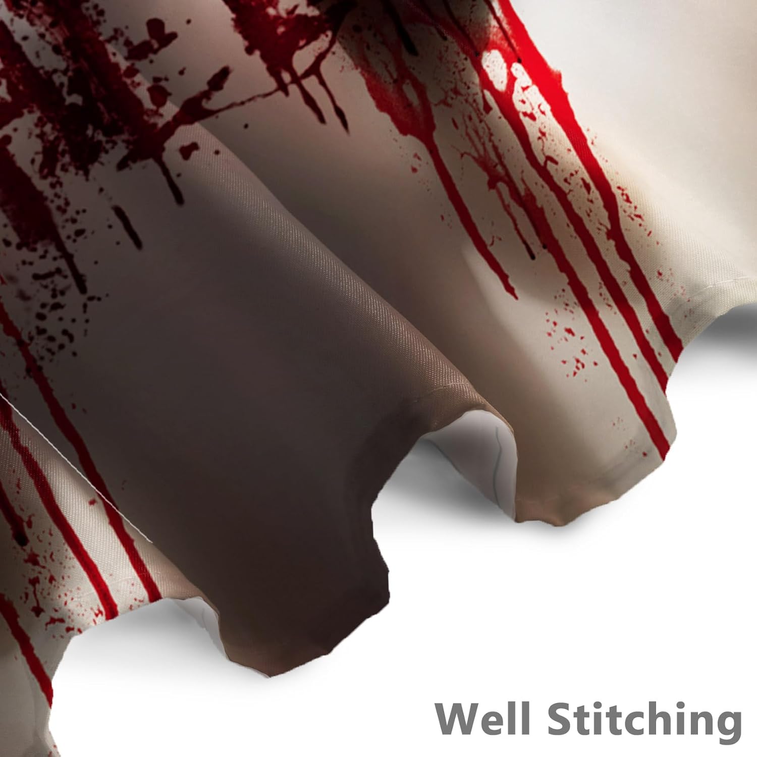 Renaiss 72x72 Inches Halloween Shower Curtain Spooky Bloody Hands Help Scary Ghost Shadow Horror Bath Curtains Fabric Shower Curtain Sets for Bathroom Home Decor Waterproof with Hooks