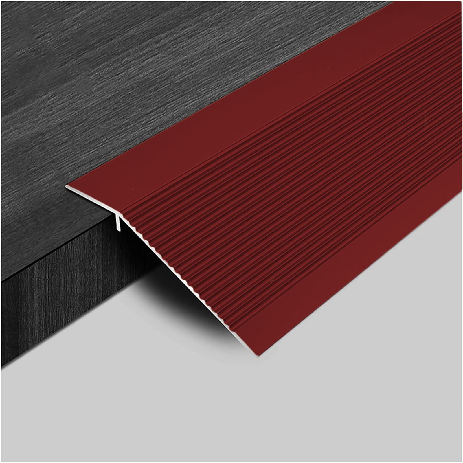 Barre de plancher pour sol stratifié et carrelage avec profilé de transition noir