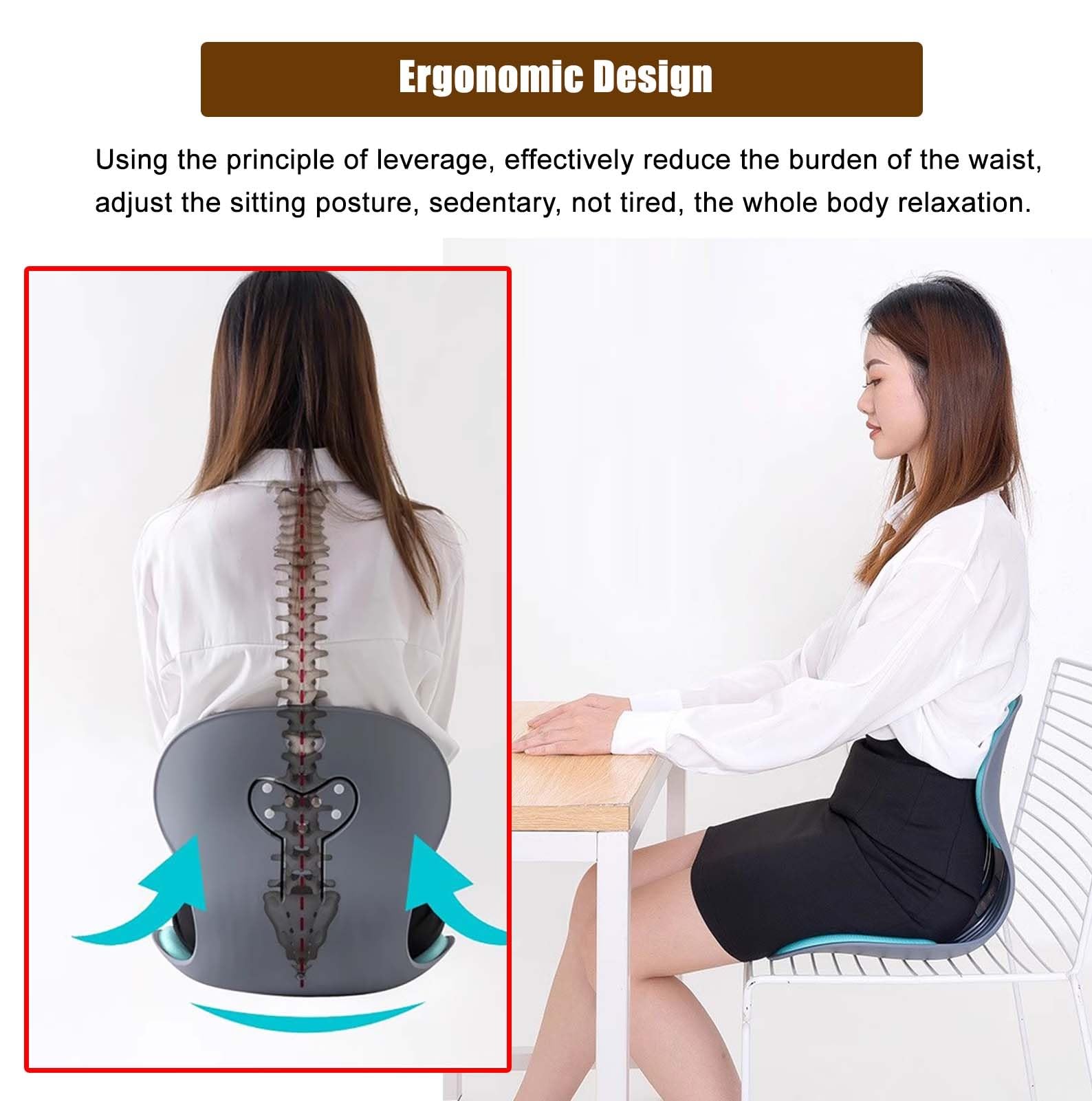 Amazon.co.jp: 姿勢矯正 椅子 オフィスチェア女性男性用ランバーバック