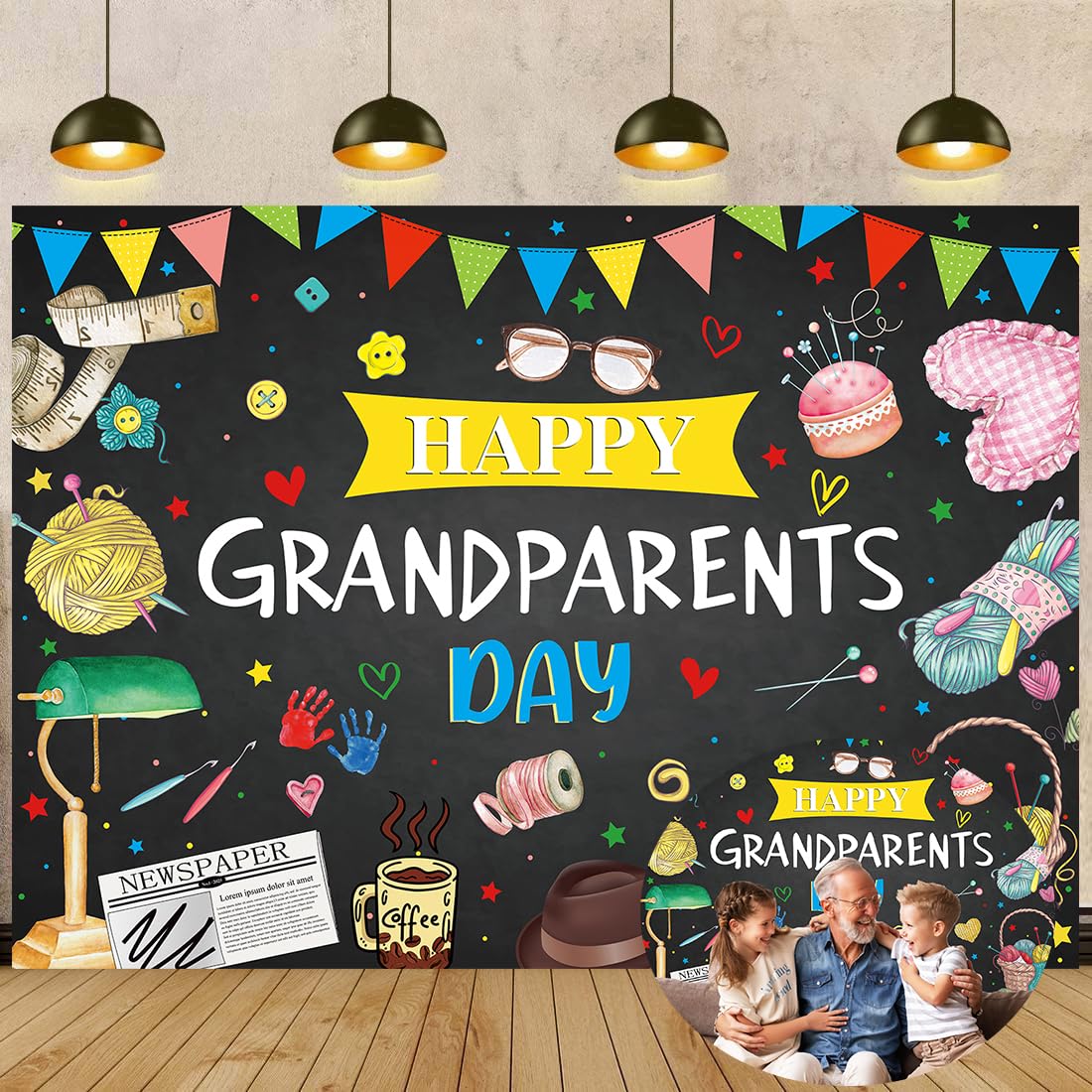 Happy Grandparents Day Backdrop 8x6FT Best