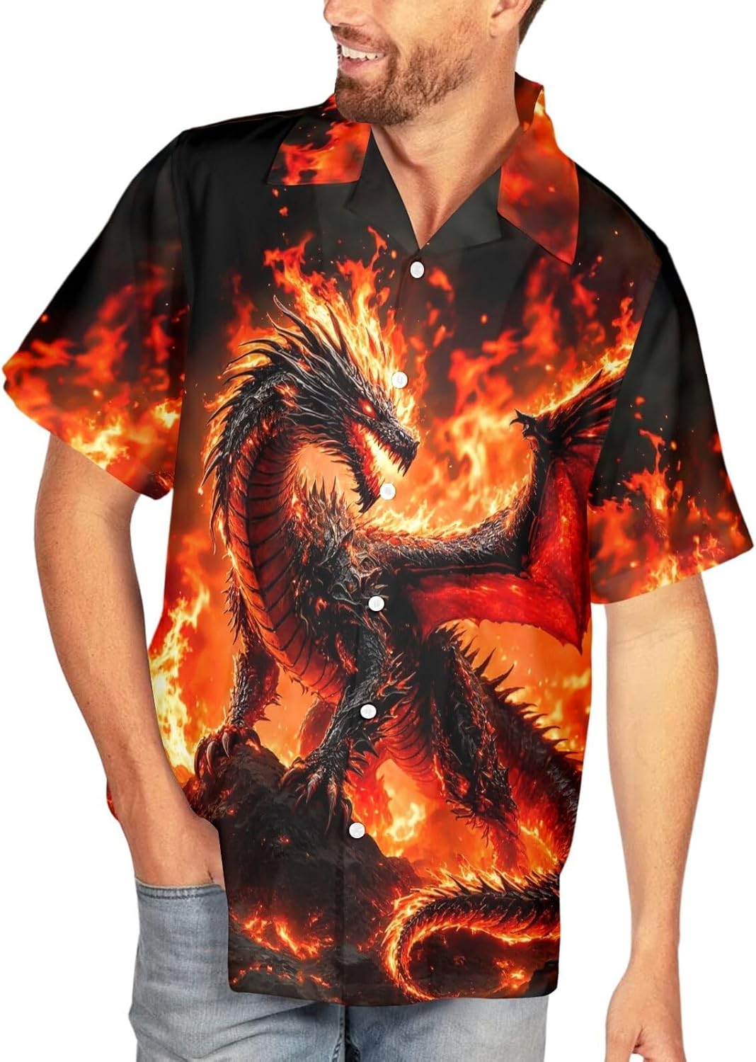 HUGLAZY Christmas Vacation Outfit Funny Hawaiian Shirt for Men Short Sleeve Button Down Shirts Party Outfits - Image 2