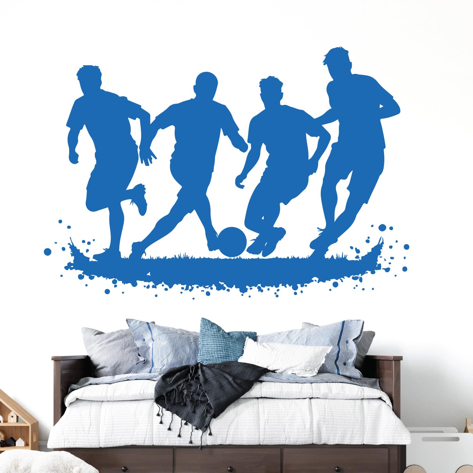 calciatori Wall Art Vinyl Sticker – cameretta dei Bambini, Targa in Vinile, Poppy, Extra Large (1460x550mm)