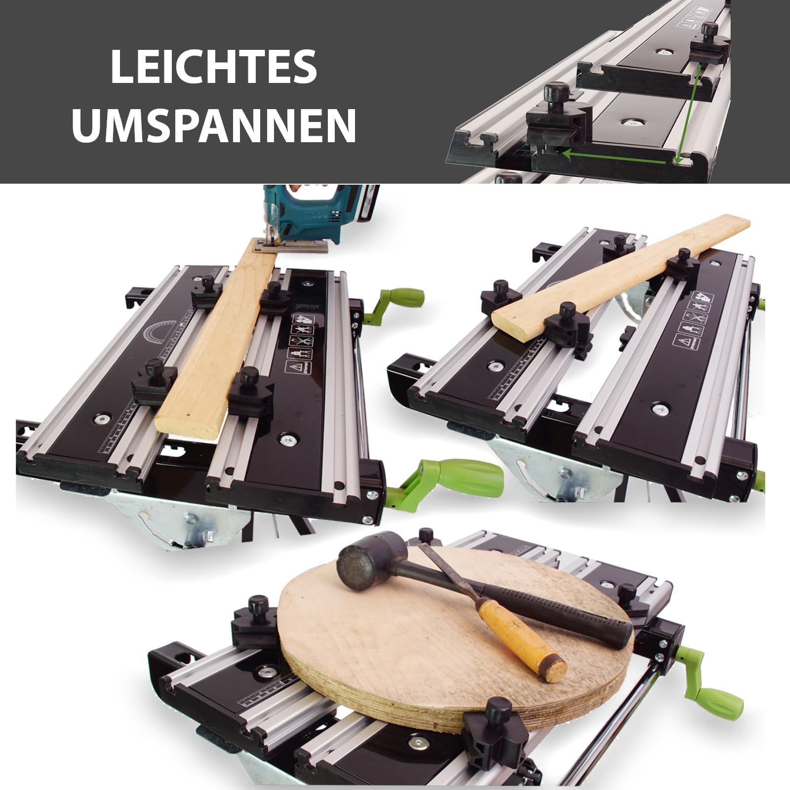 2 x TRUTZHOLM Werkbank klappbar höhenverstellbar – Premium Multifunktionswerkbank aus Alu/Stahl, 7-Fach verstellbar, 100 kg Tragkraft, mobiler Arbeitstisch für Werkstatt & Hobby