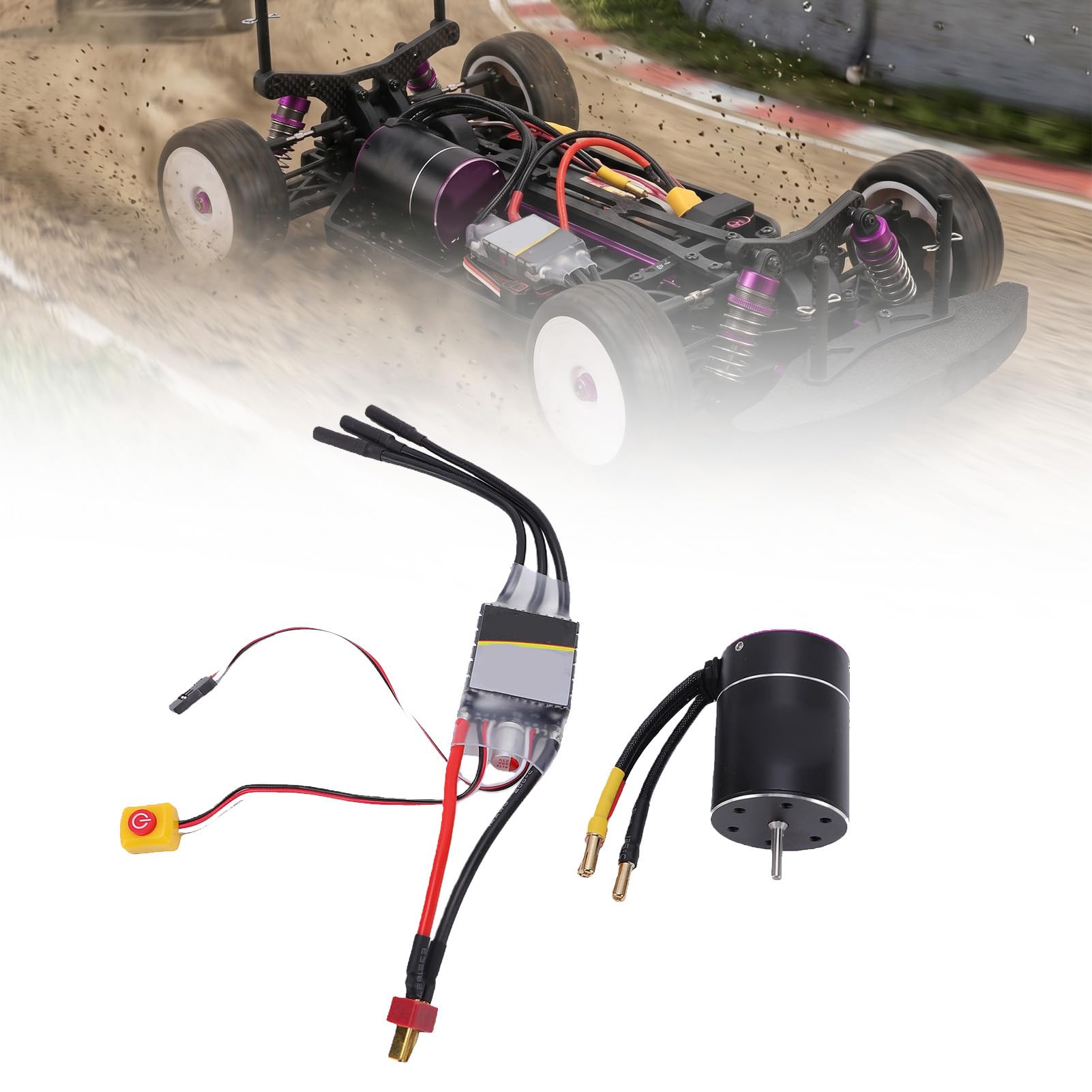 Dilwe Set Combinato ESC Motore RC, Motore Brushless 5300KV 3650 con ESC 75A per Parti di Aggiornamento per Barche per Auto 1/10 1/8 RC