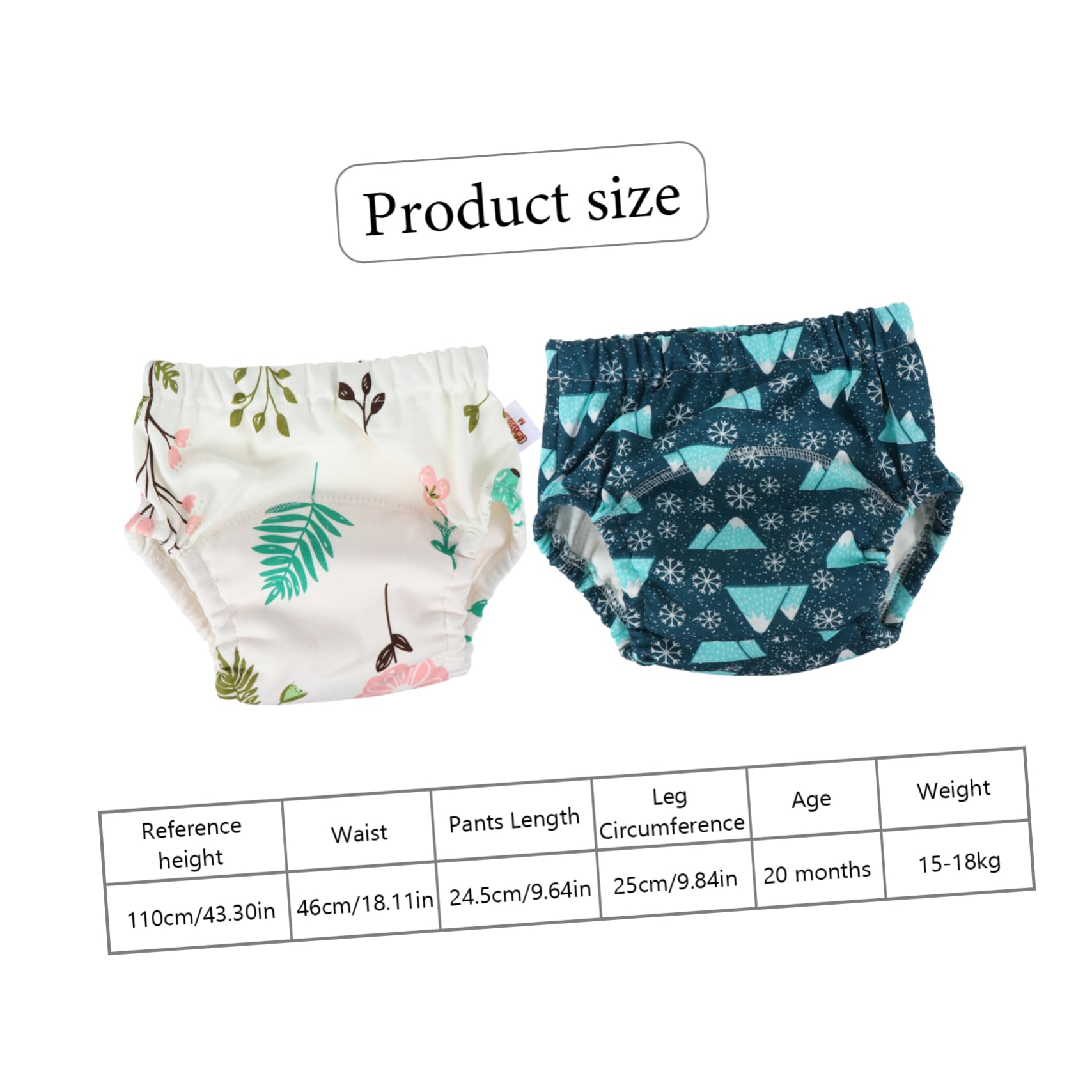 2 Stück Waschbare Babywindeln Trainingshosen aus Baumwolle mit Wasserdichtem Pu für Babys 11-18kg Töpfchentraining Hautfreundlich und Bequem