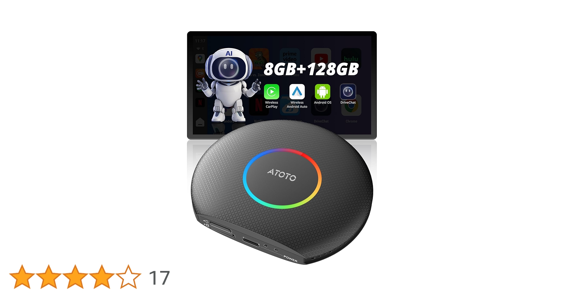 CB6 CarPlay AI Box & Android AI Box, Wireless CarPlay/AndroidAuto