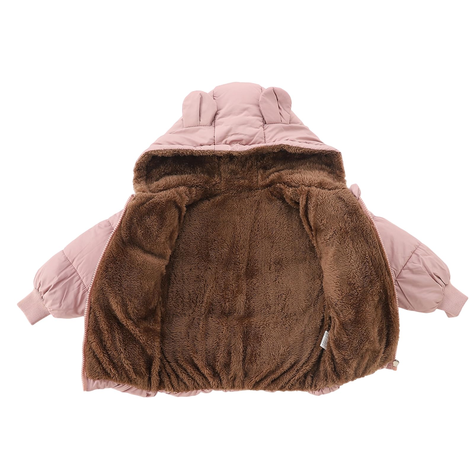 Cappotto per bambini con colletto in pelliccia spessa e felpa con cappuccio - Caldo piumino invernale