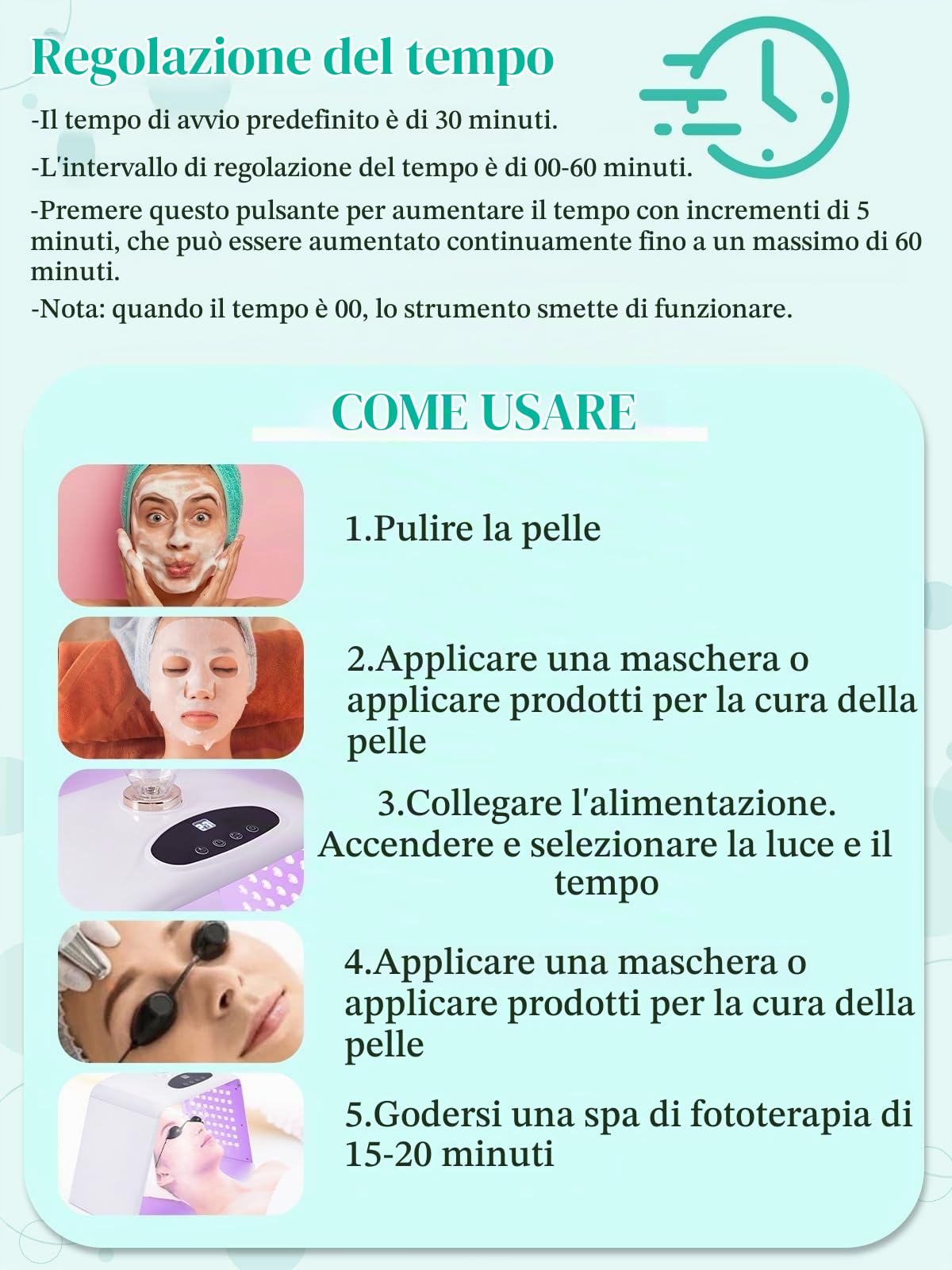 Yokilly Maschera Led Viso: Funzione Spray Maschera Viso Macchina - Design Della Piega Maschere Per Il Viso Red Light - 7 Colori LED Mask