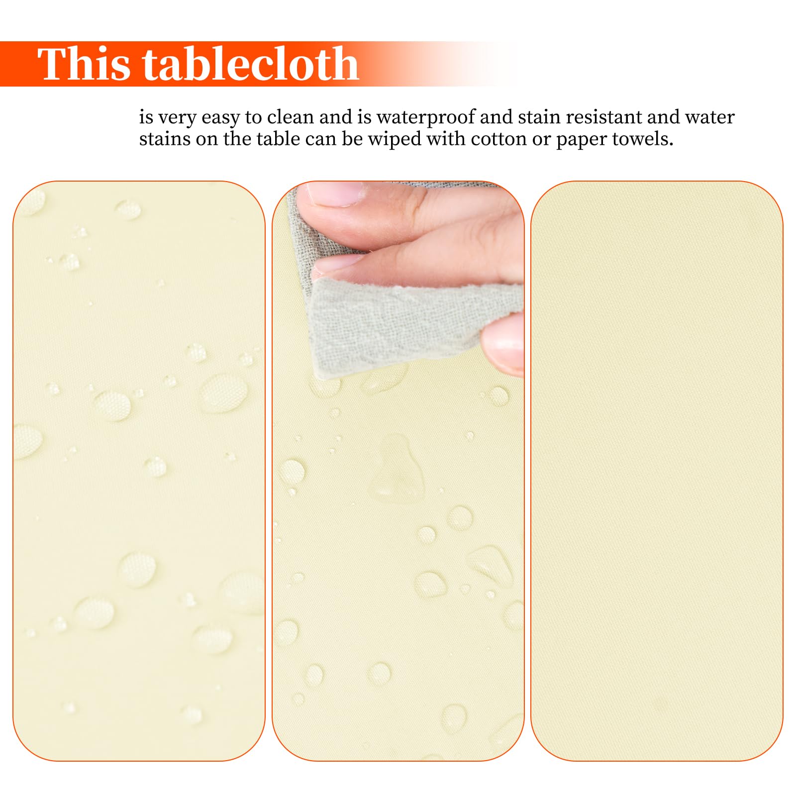 Paquete de 4 manteles redondos beige de 305 cm, de poliéster, impermeables, resistentes a las manchas y a las arrugas, de tela lavable, para fiestas, bodas, banquetes, cenas
