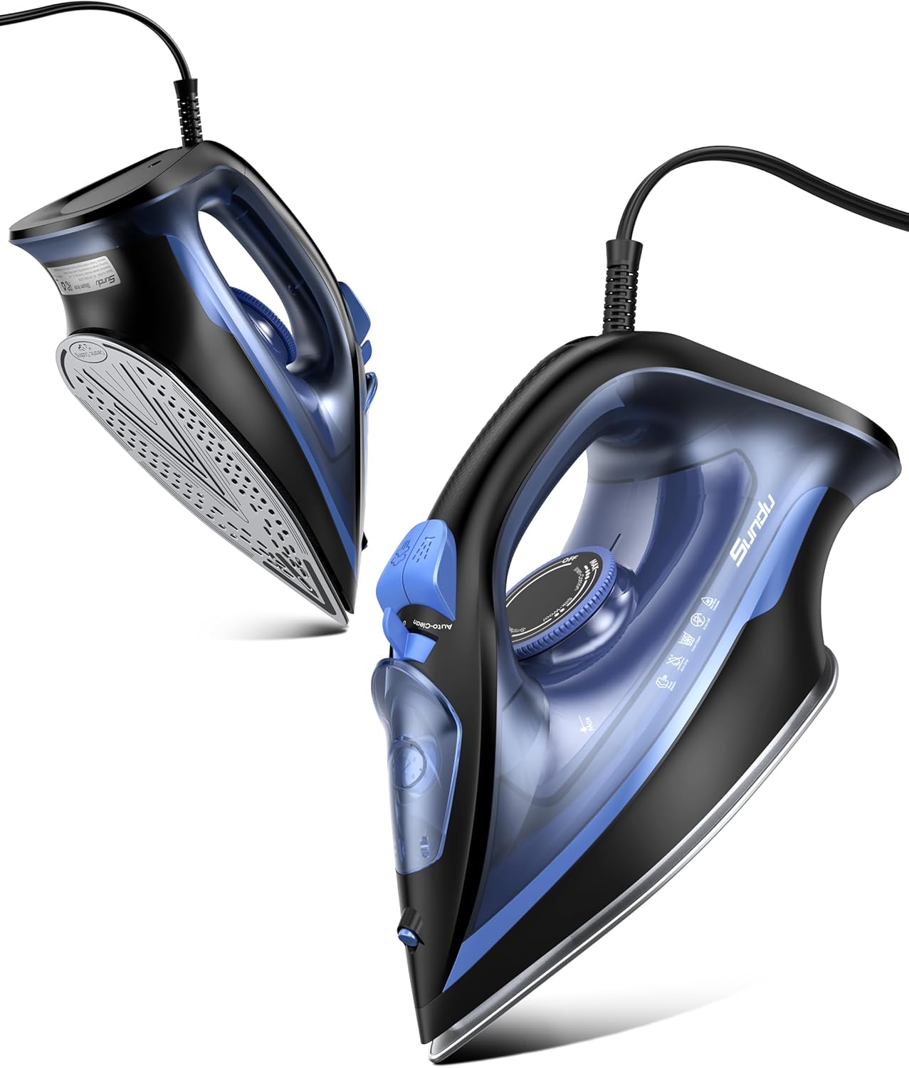 Steam Iron with 1500W rapid heating & ceramic soleplate
