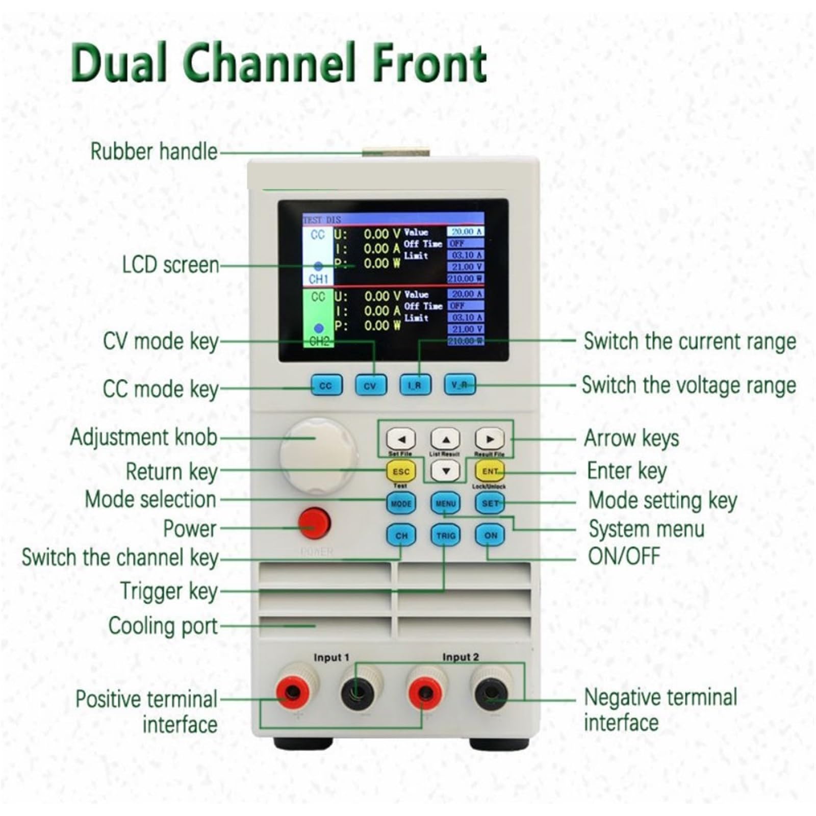 LCR-Messgeräte, Programmierbare elektronische DC-Last der Serie ET54A+, 150 V 40 A/500 V 15 A Schalt-DC-Netzteil, CC/CV/CR/CP-Stromquelle(150V 40A 400W)