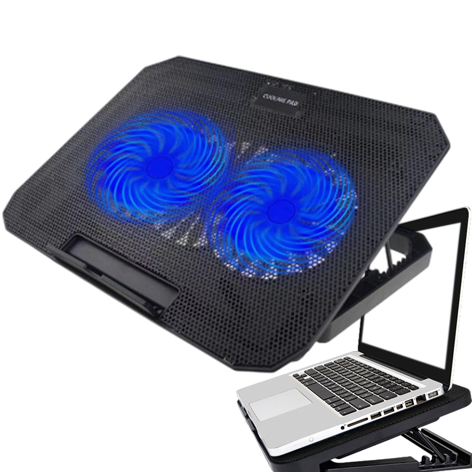 Ordinateur portable Stand Fan, 15,6 pouces pour ordinateur portable, ordinateur portable, Cooling Pad, Cooling Pad, Silent Laptop Cooling Holder, Cooling Pad Laptops For Portable Laptop Fan