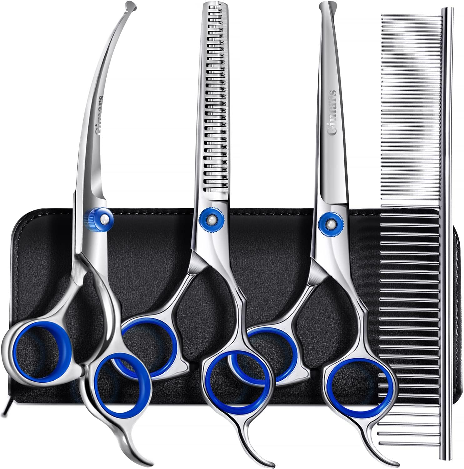 HASHIMOTO Curved Scissors for Dog Grooming, Dog Blending