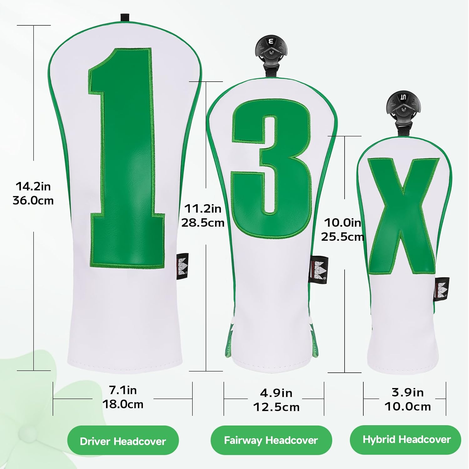 Craftsman Golf 1pc or 4pcs Golf Club Head Covers Headcovers for Woods and Driver Hybrids Clover Clover Floral Tropical Hawaiian Gifts for Men Women