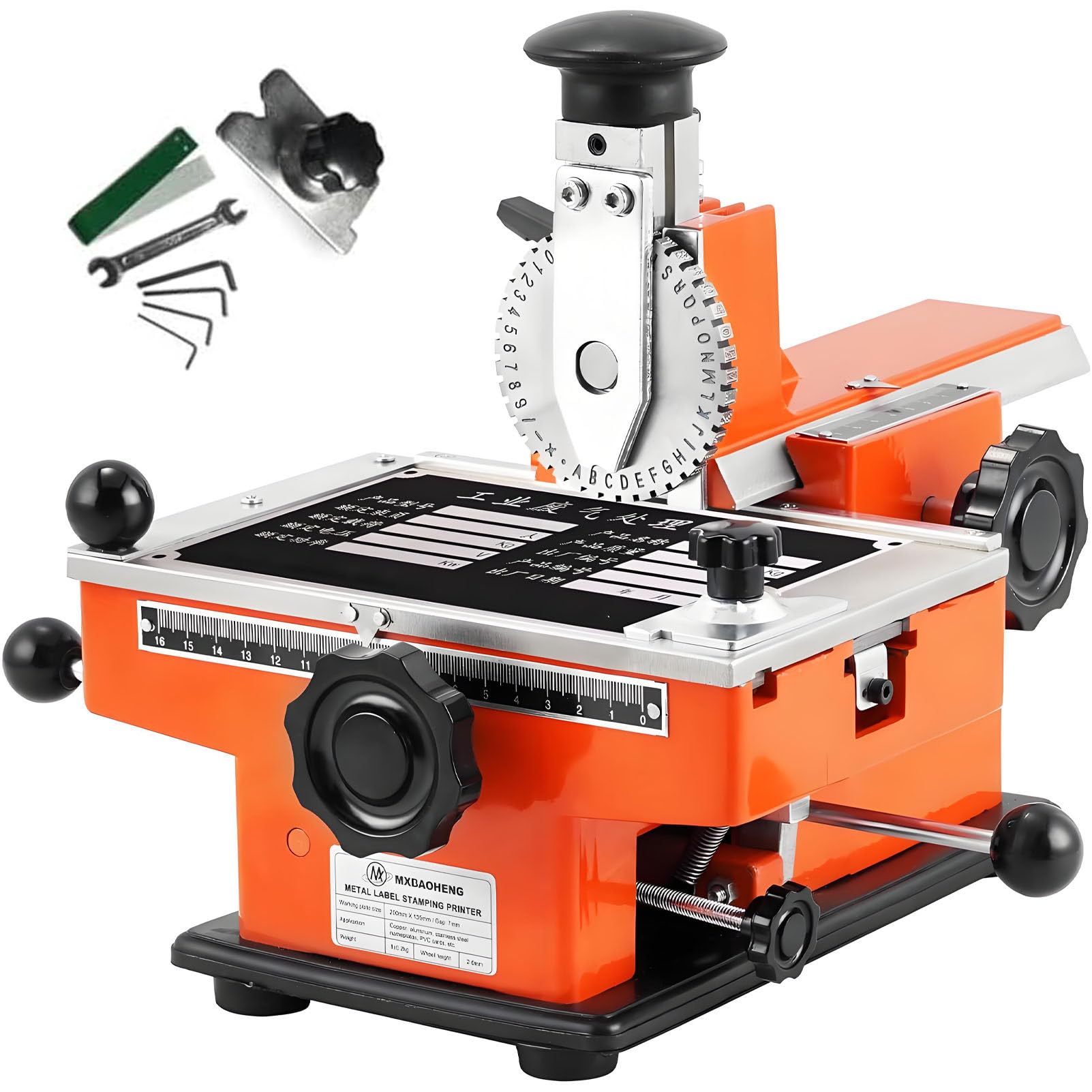 Máquina de estampado manual de 4mm para placas metálicas y grabado de etiquetas de aluminio