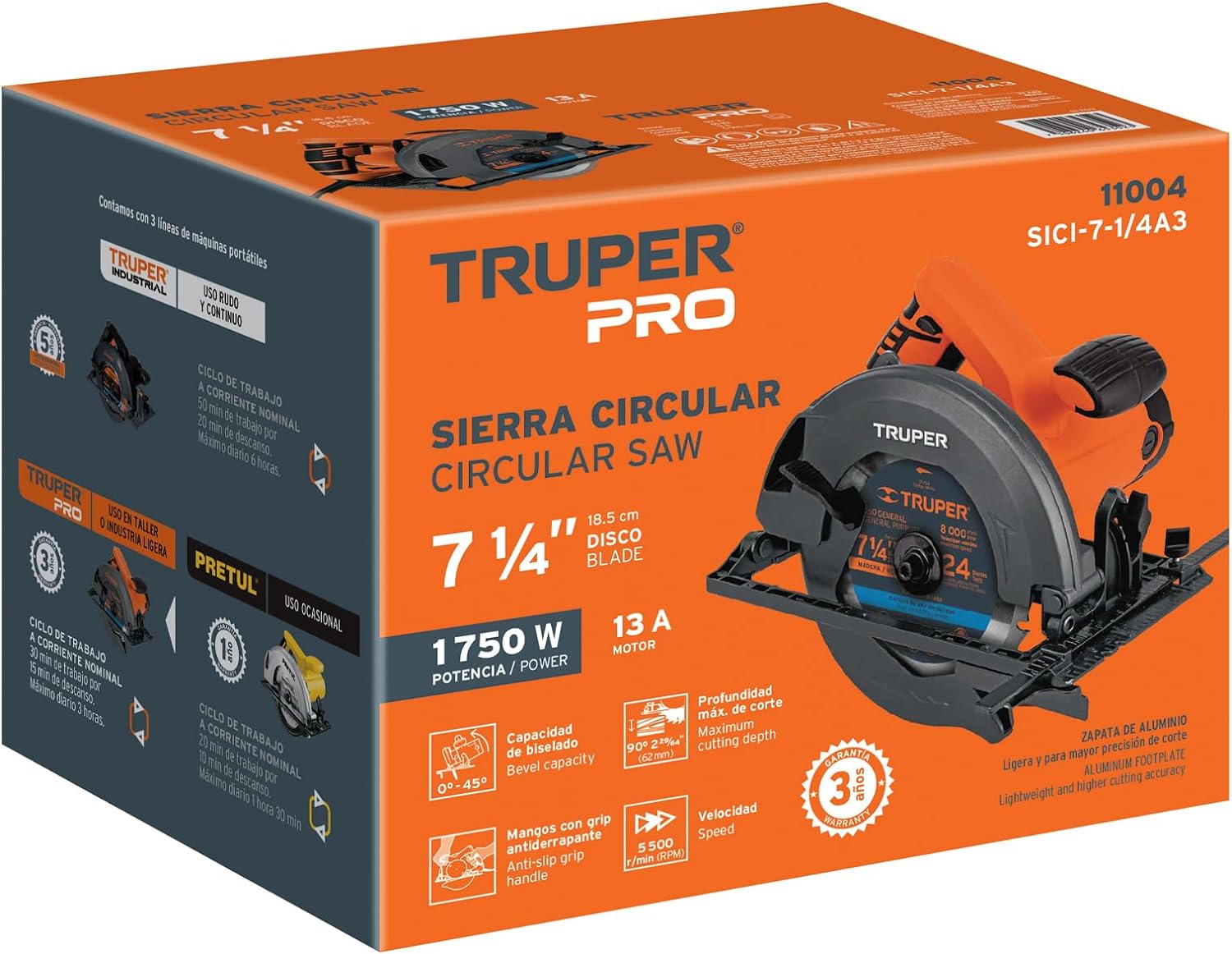 Circular saw, 7-1/4 ', professional, 1500 W