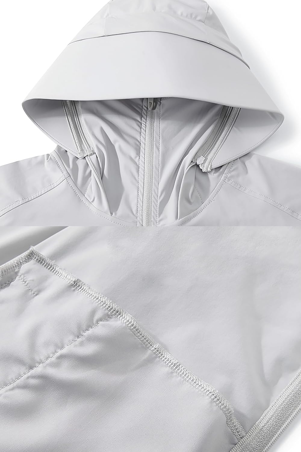 Unisex UPF 50+ Sun Jacket Lightweight Cool UV Protection Long Sleeve Hoodie Thumbhole Jacket Running Hiking Workout