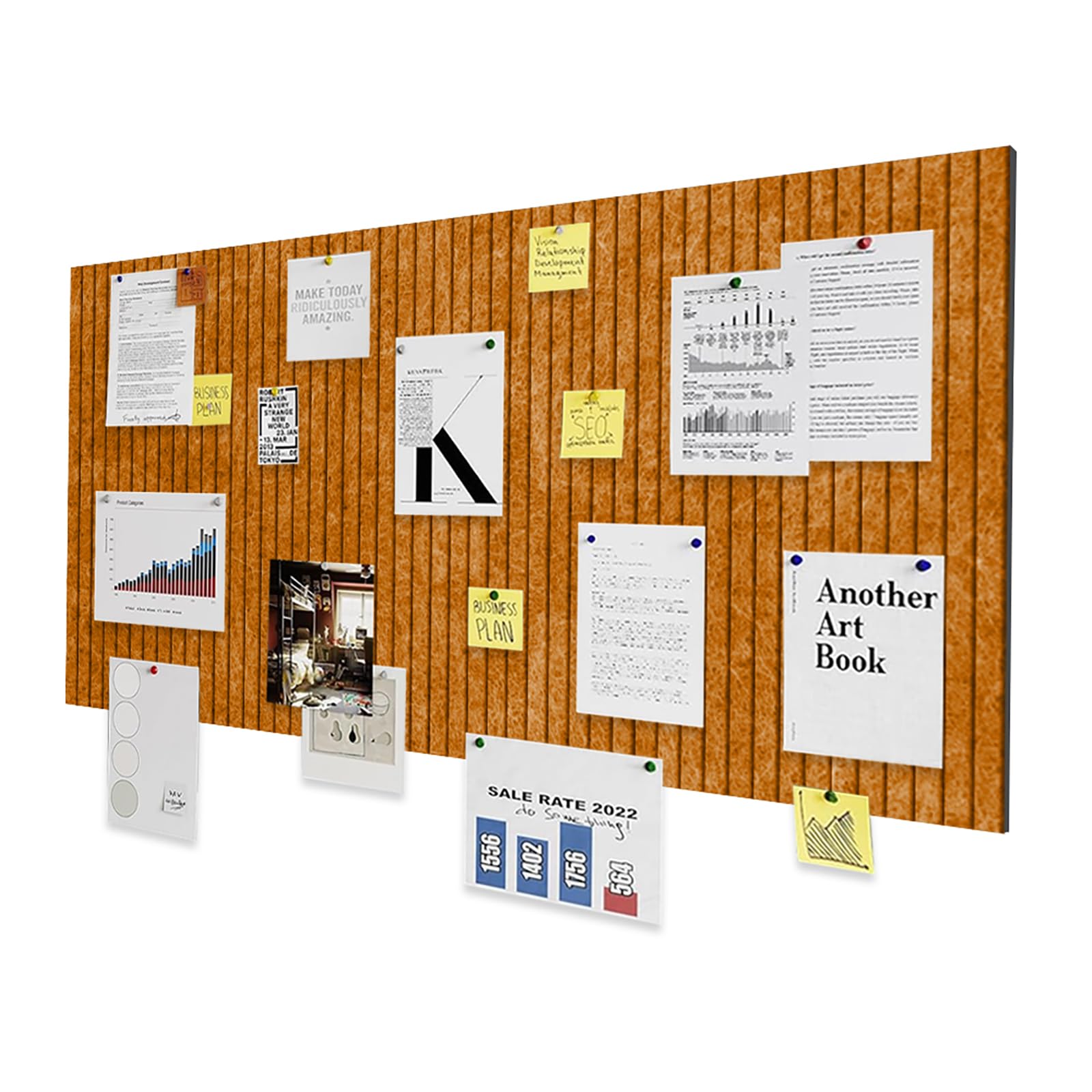 LUPATDY Bacheca Autoadesiva in Feltro, Bacheca in Sughero 60 x 40 cm, Lavagna in Sughero per Promemoria, 0,9 cm Spessore, Decorazione da Parete, Lavagna Pieghevole con Puntine, Marrone Latte