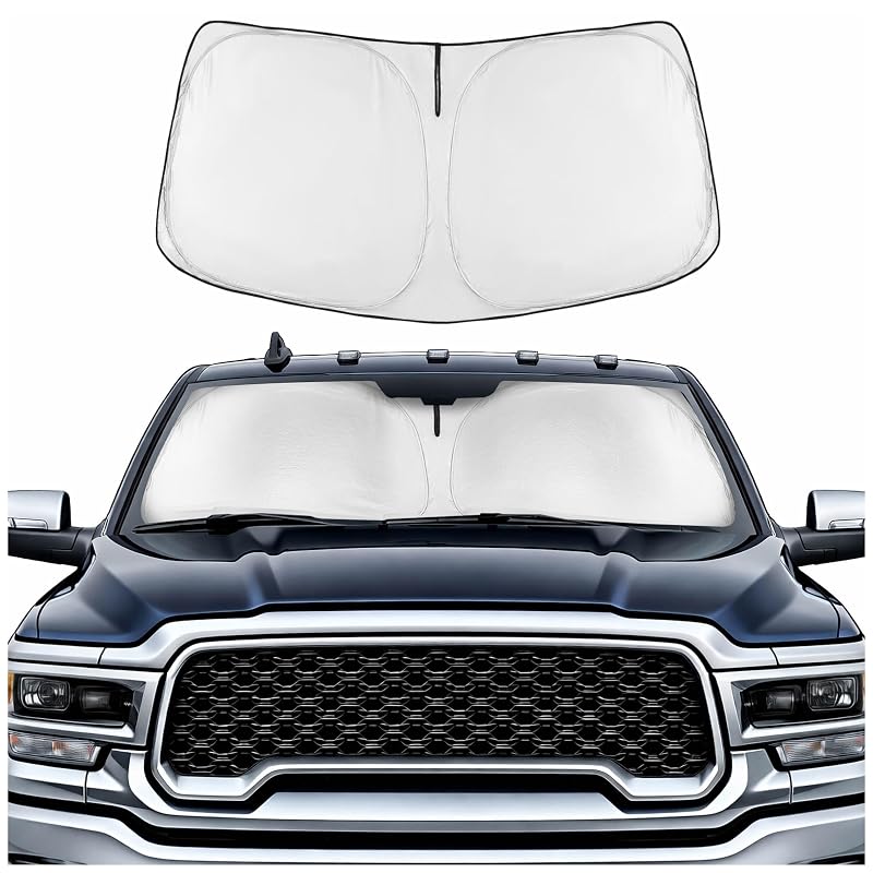 Protetor solar para para-brisa Motor Trend para Dodge Ram 2500 e 3500 2010–2026, dobrável com bolsa, MTAS-3422