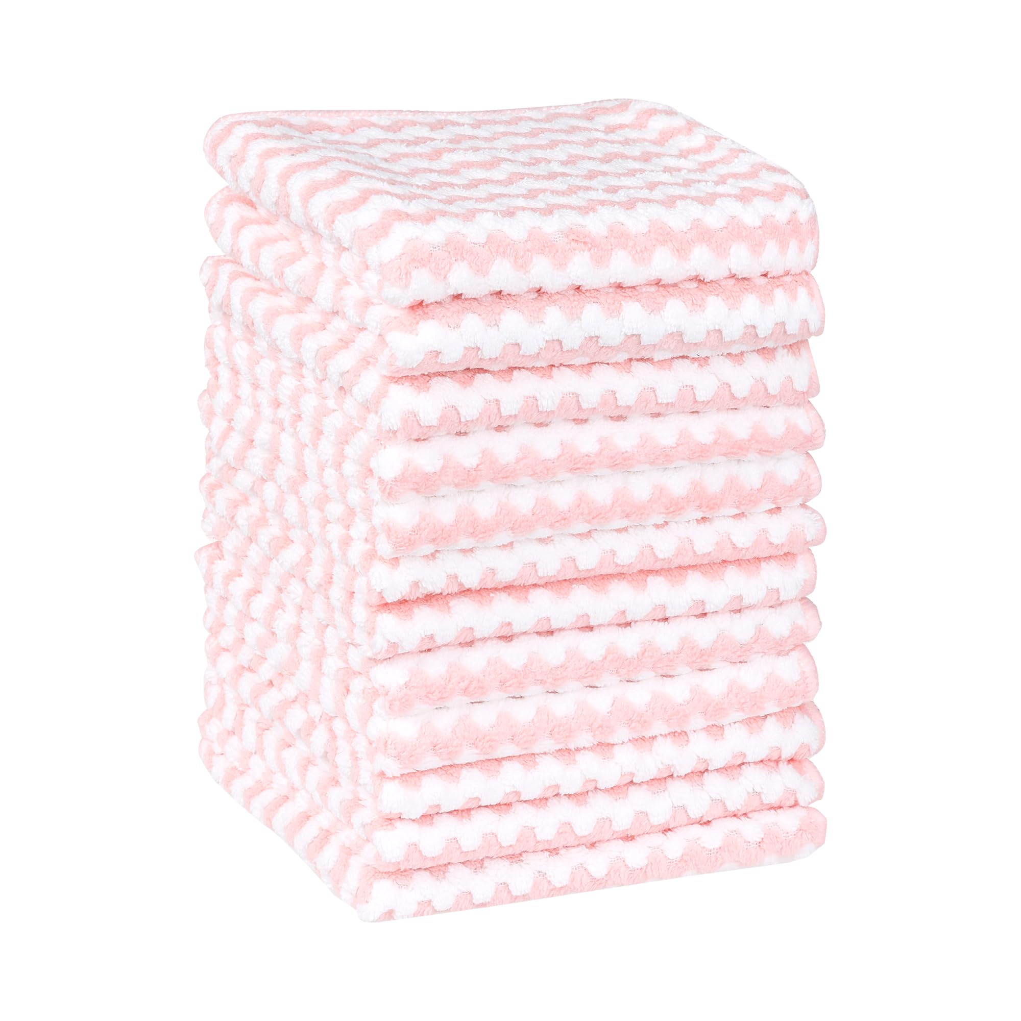Uxcell Microfibre Wave Pattern Absorbent Cleaning Towels for Kitchen