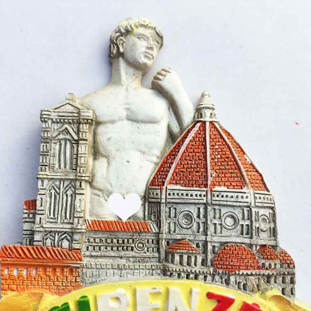 Calamita Frigorifero Firenze Italia 3D - Statua David Souvenir Viaggio - Magnete In Resina 8x7 Cm - 6
