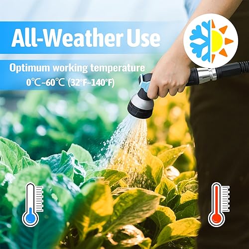 Miniatura 6 de Manguera de jardín de 100 pies, manguera de agua con boquilla de manguera de 10 funciones, manguera ultraligera y flexible para patio, 34 GHT