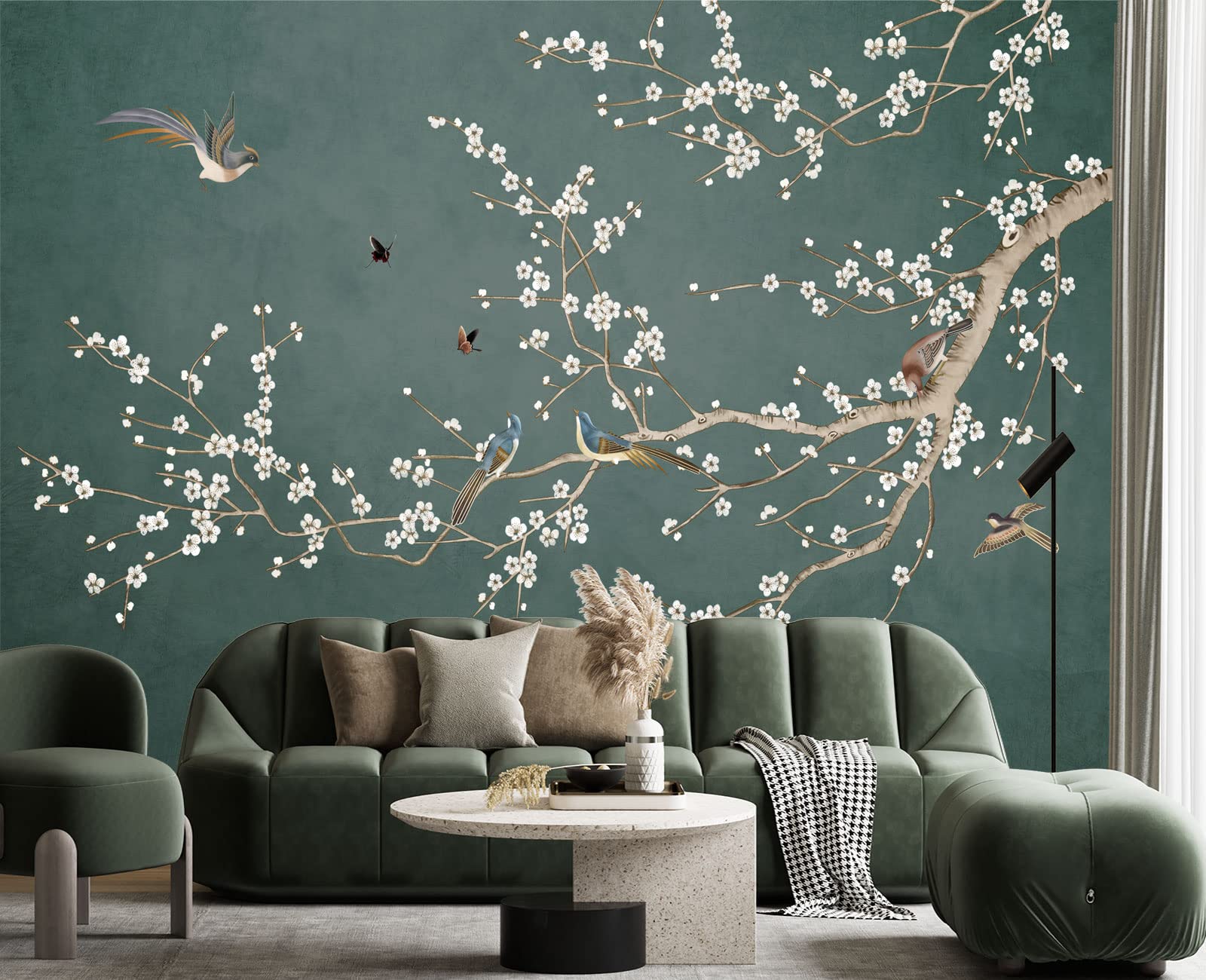 Eierme Plum Blossom Flower Bird Chinoiserie wall Mural Wallpaper
