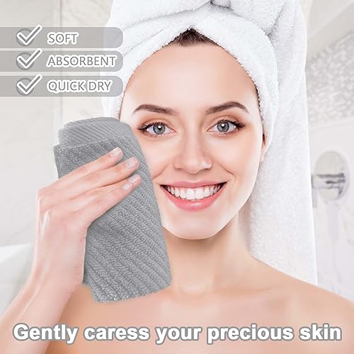 Vista 432 de VOOVA & MOVAS Juego de toallas rojas de baño, 100% algodón, ligeras, suaves, de secado rápido, juego de 6 toallas, 2 toallas de baño grandes de 30 x