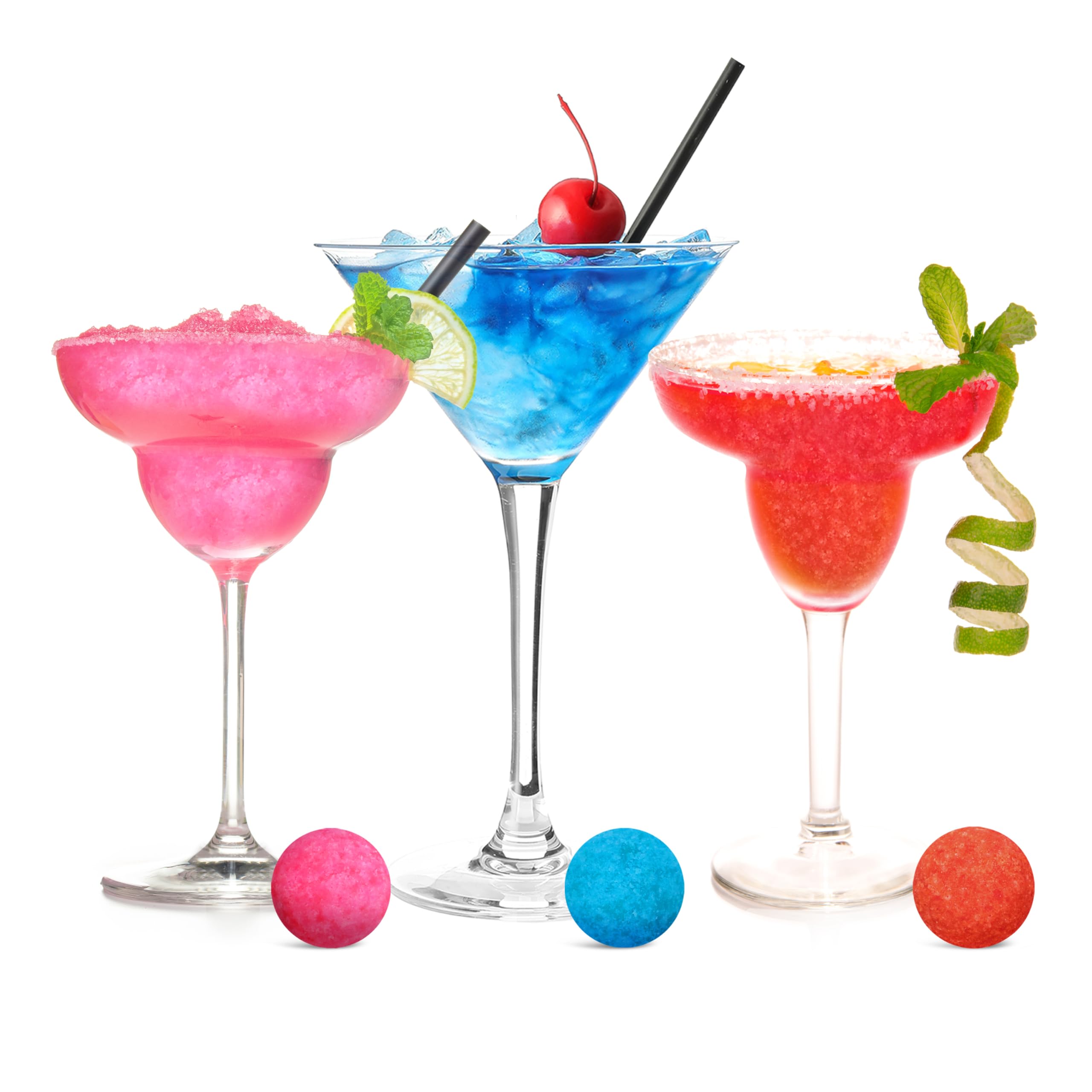The Fizz Co. Mocktail & Cocktail Bombs | Variety Pack of 3 Fizzy Drink Mix Flavors | Low Sugar, Low Calorie Party Kit | DIY Celebration Drinks – Just Drop & Fizz