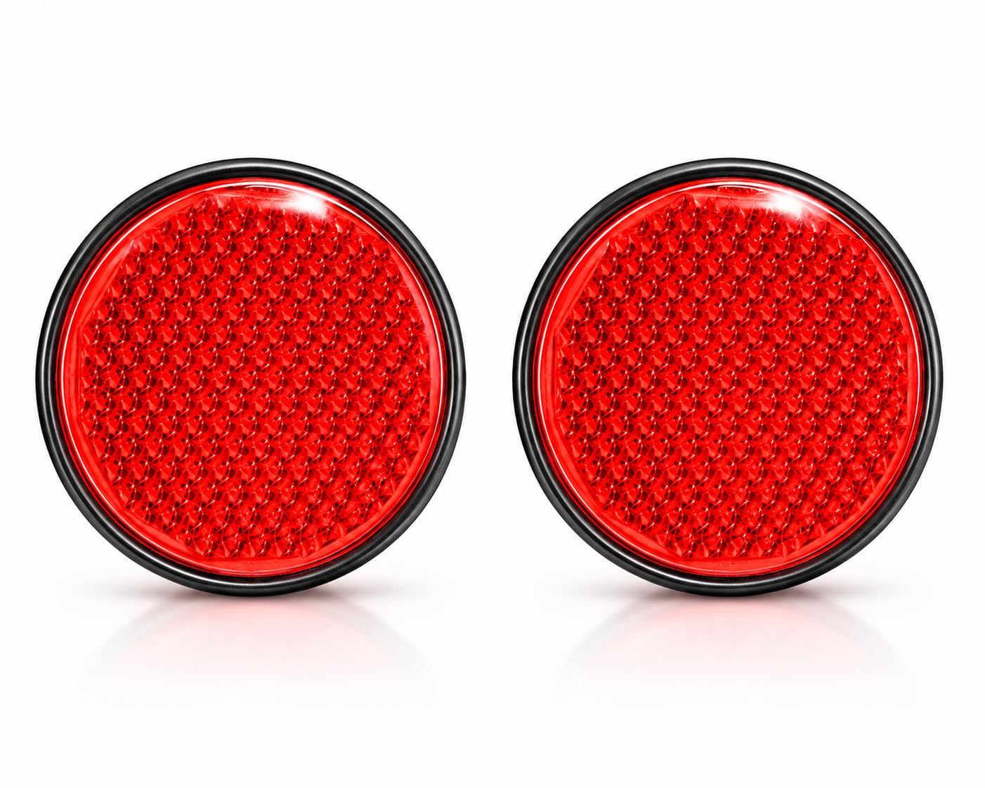 Allpartssource Reflex Reflector Round Shape Set for Tractor, Van, Tractor, Tiller, Combines, Harvesters, Mowers, Trucks, Trailers, Cars, and Universal Applications - Red (Set of 2 Pcs)-image-4