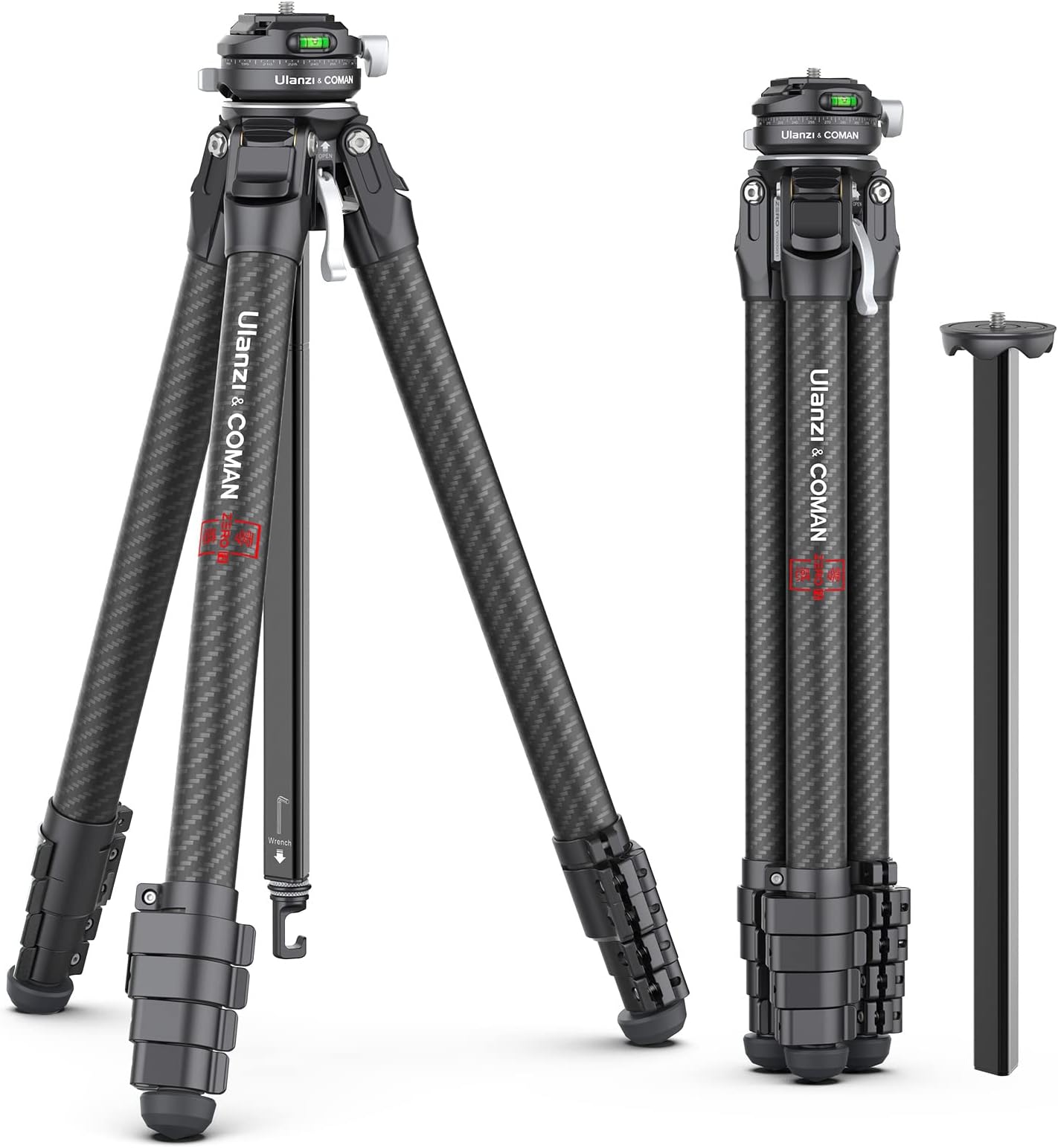 PICTRON Zero F38 Travel Tripod, 159cm Tripod Camera Carbon Fiber with