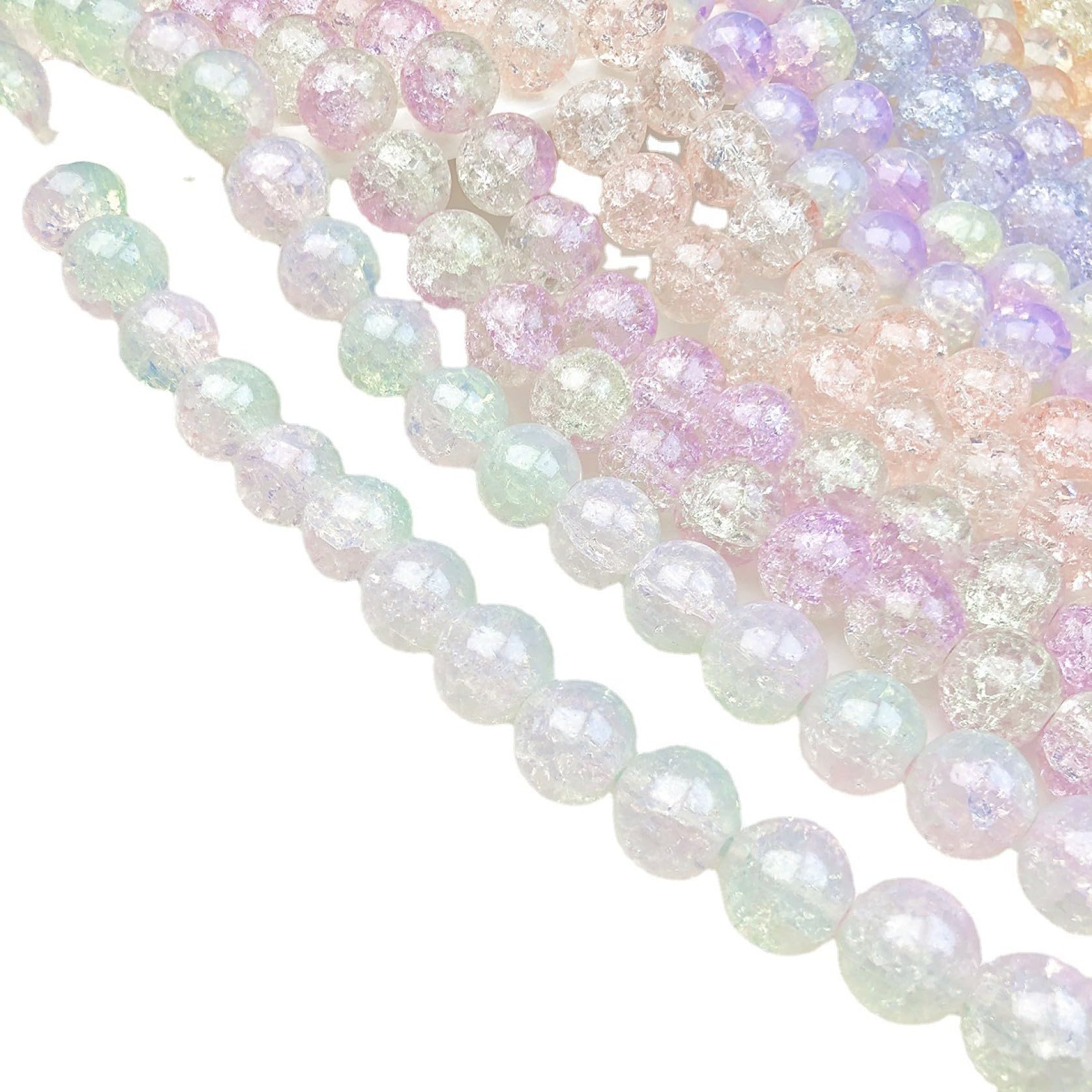 Perles en vrac 20 perles rondes en verre soufflé au chalumeau craquelé de 10 mm