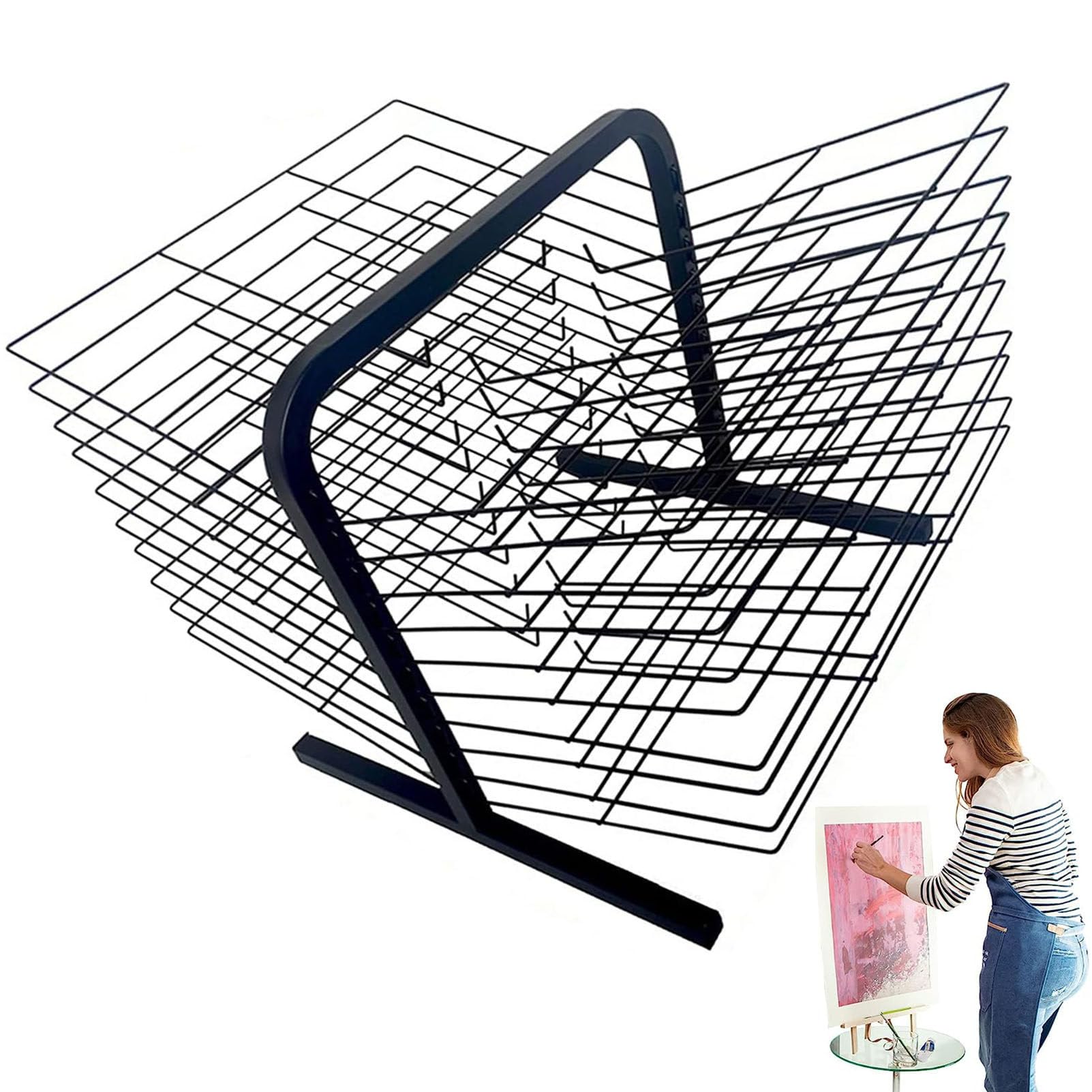 Aioneer Art Drying Rack with 10/20 Removable Shelves, Classroom Painting Storage, Sturdy Art Organizer for Drawings, Drying Painting Storage Rack for Schools and Art Studios,20layers
